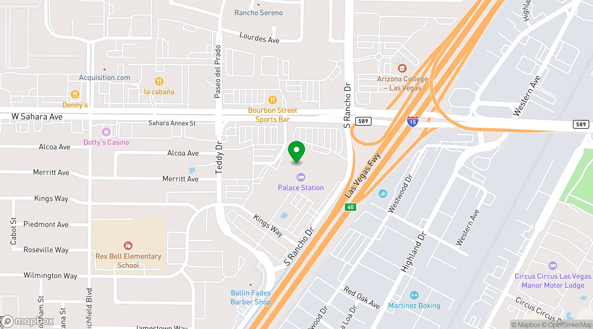Map showing Palace Station Hotel & Casino