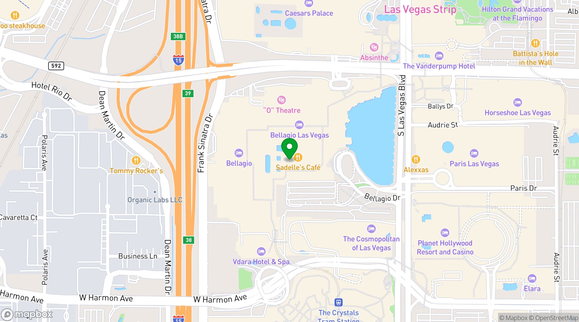 Map showing Bellagio Resort