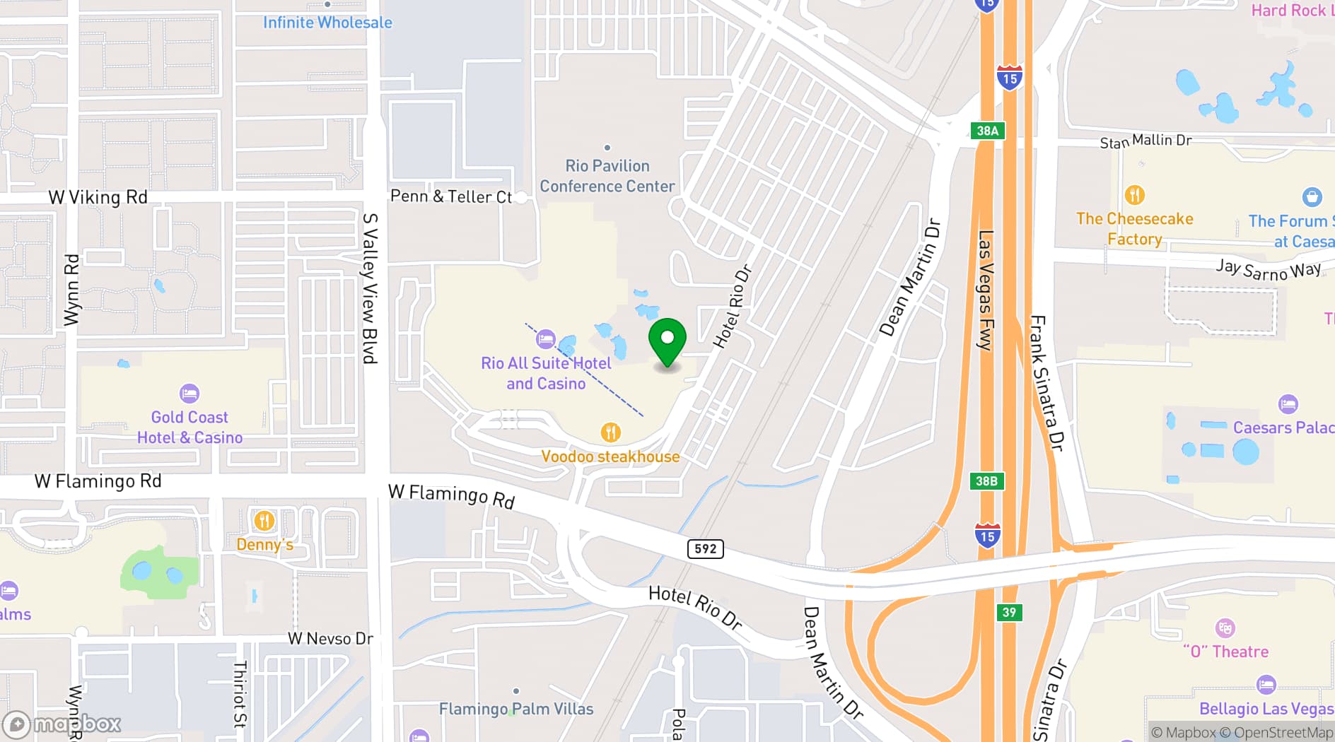 Map showing Rio Las Vegas