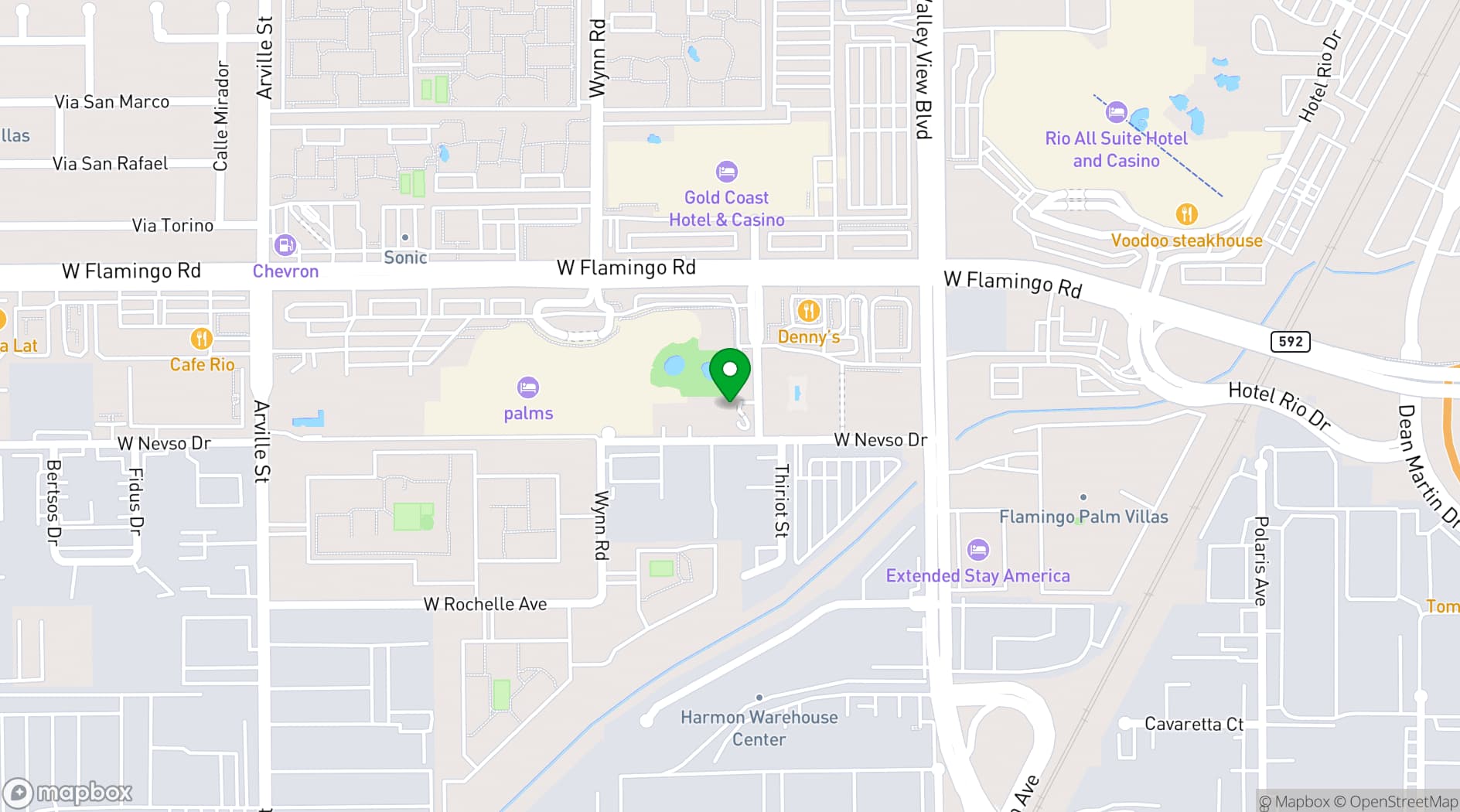 Map showing Palms Casino Resort