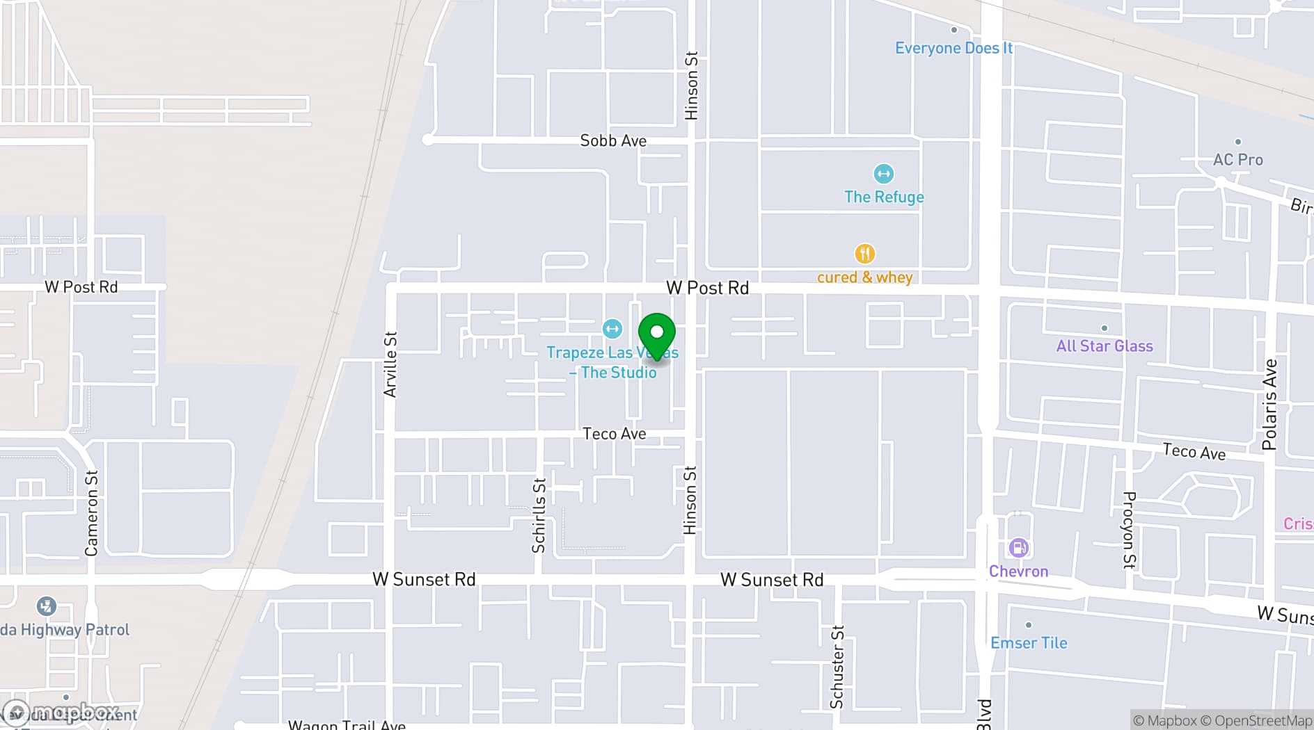 Map showing Posh Express Rentals