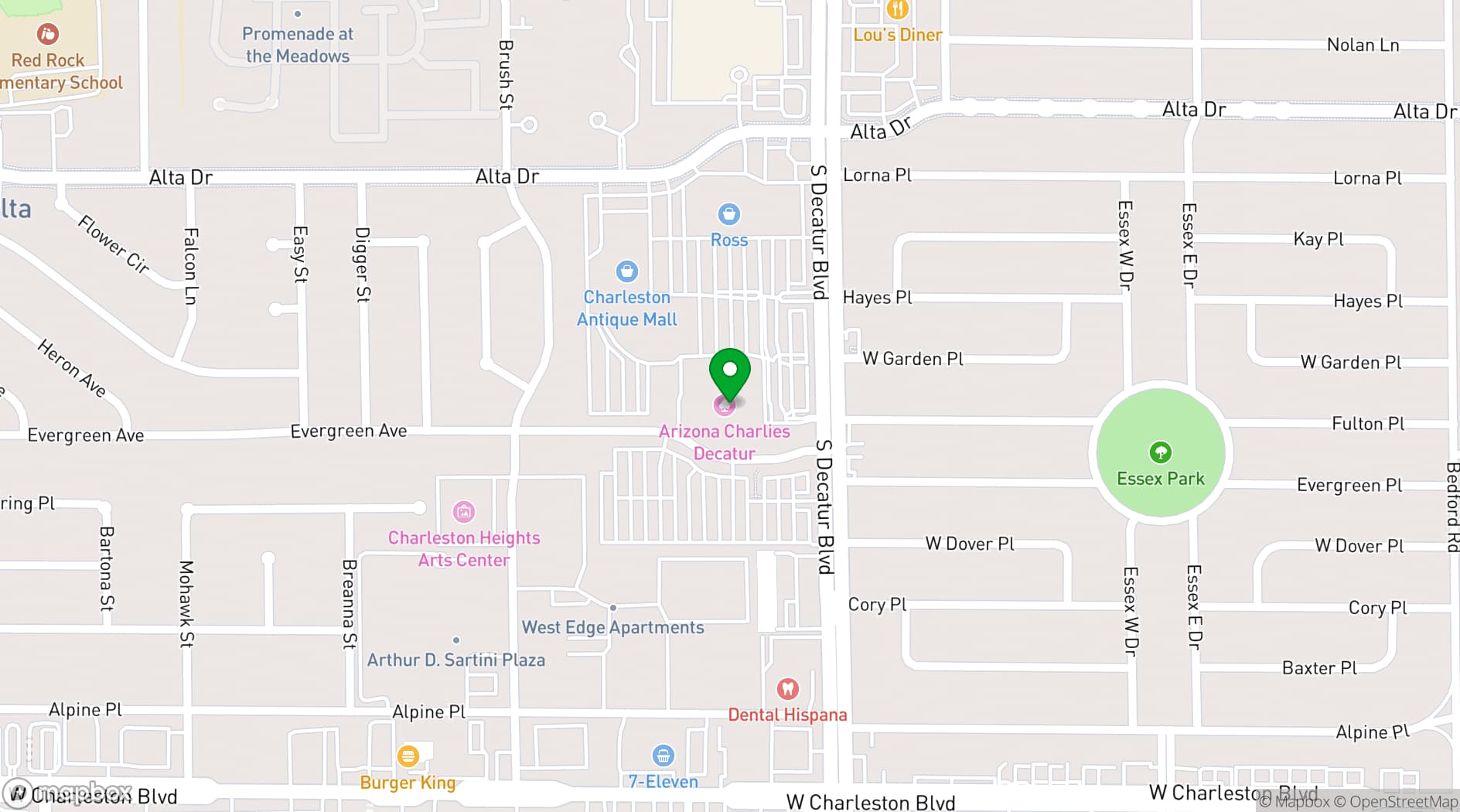 Map showing Arizona Charlie's Hotel & Casino (Decatur)