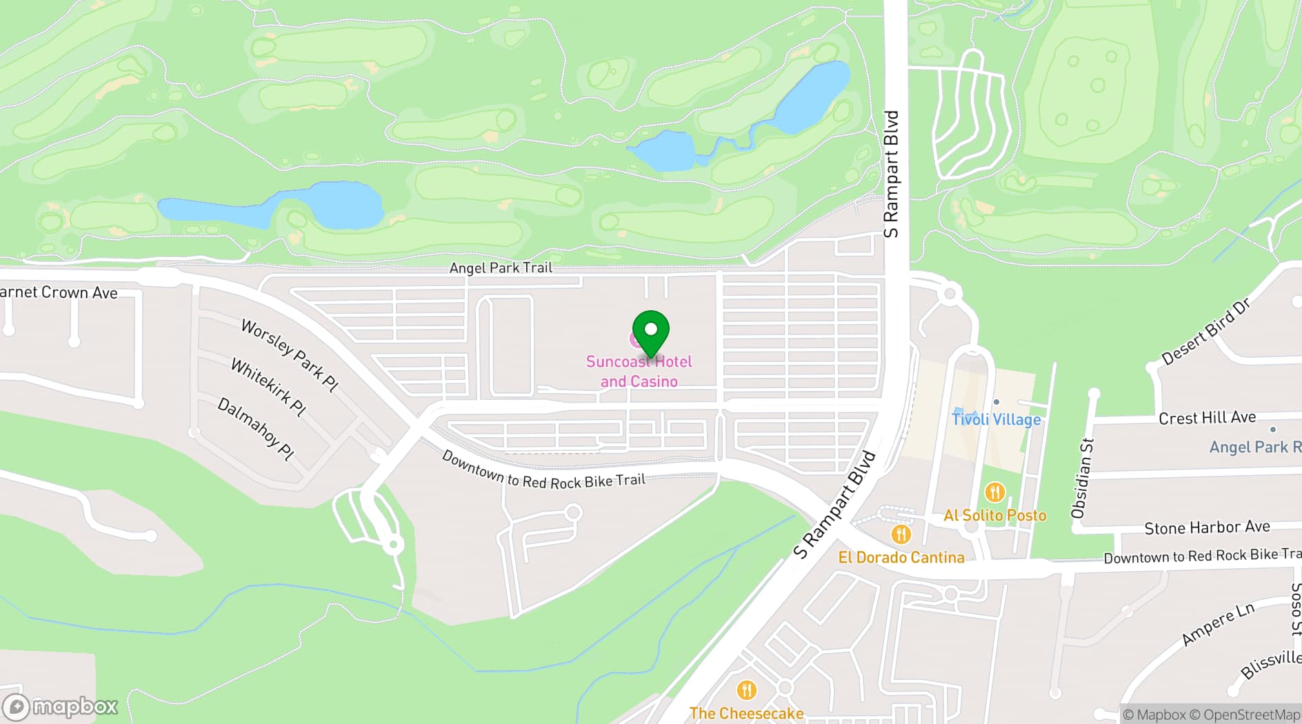 Map showing Suncoast Hotel & Casino