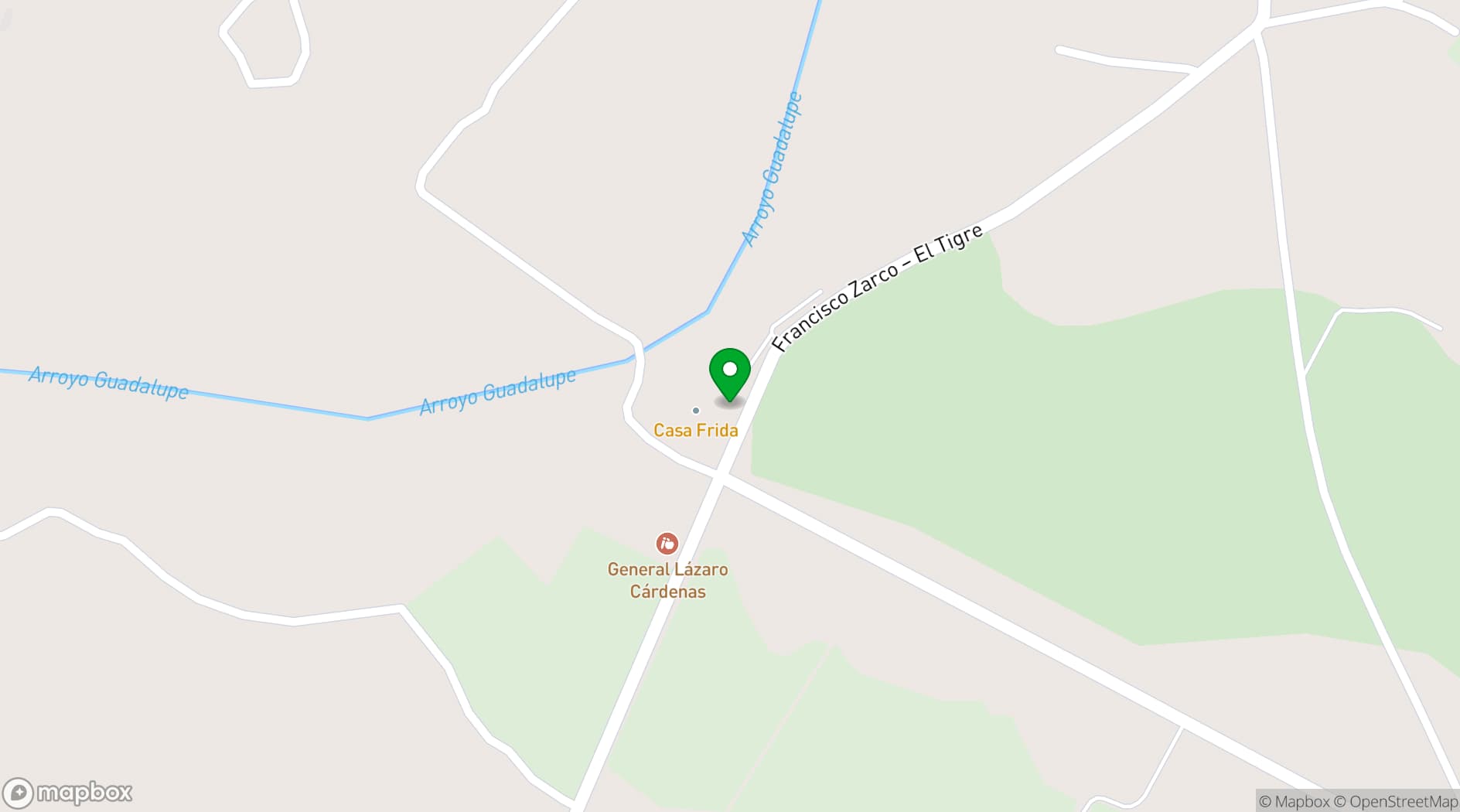 Map showing Casa Frida