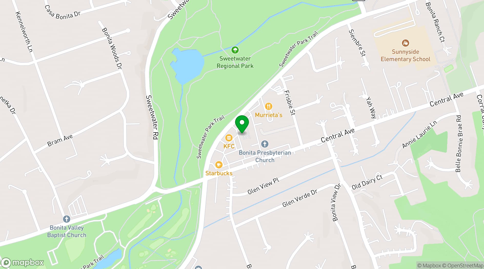 Map showing Caribe Restaurant and Bar