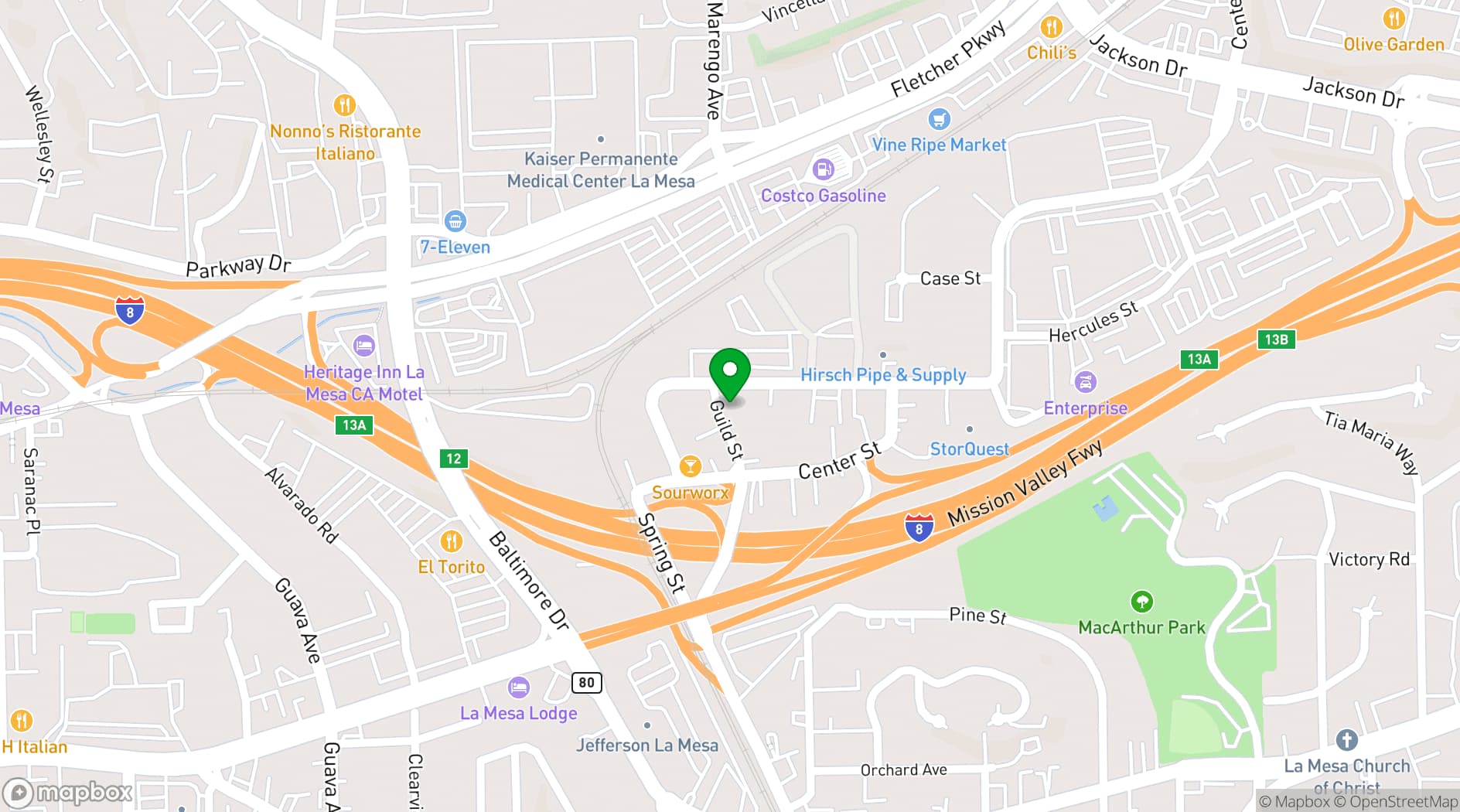 Map showing BRICK + LAUREL