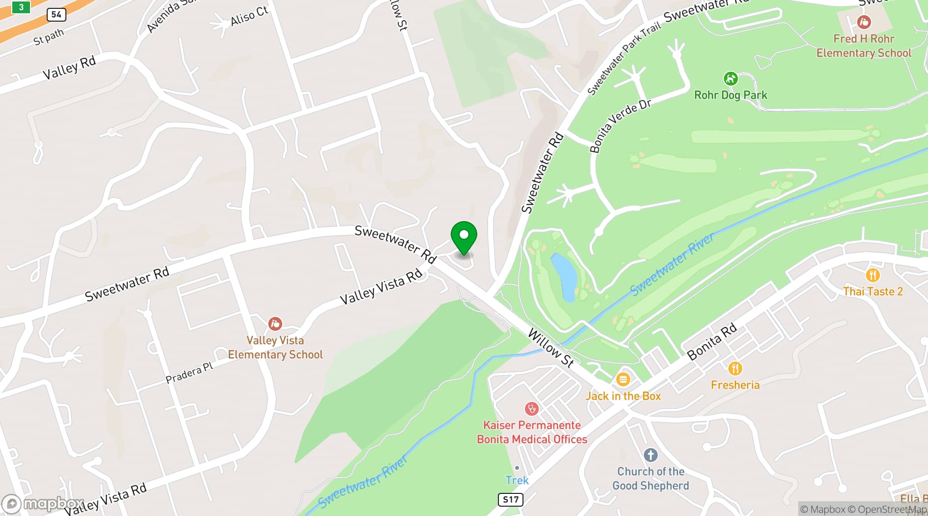 Map showing Sweetwater Woman's Club