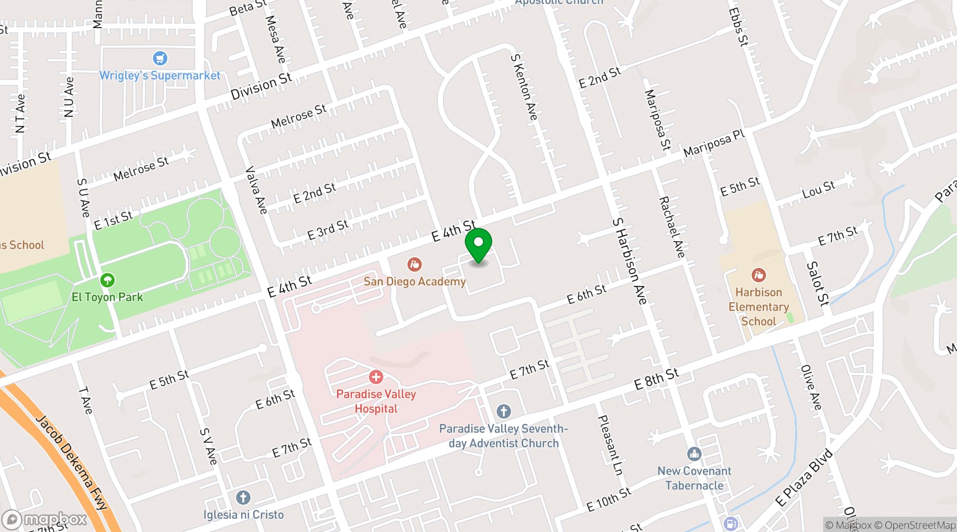Map showing Paradise Village