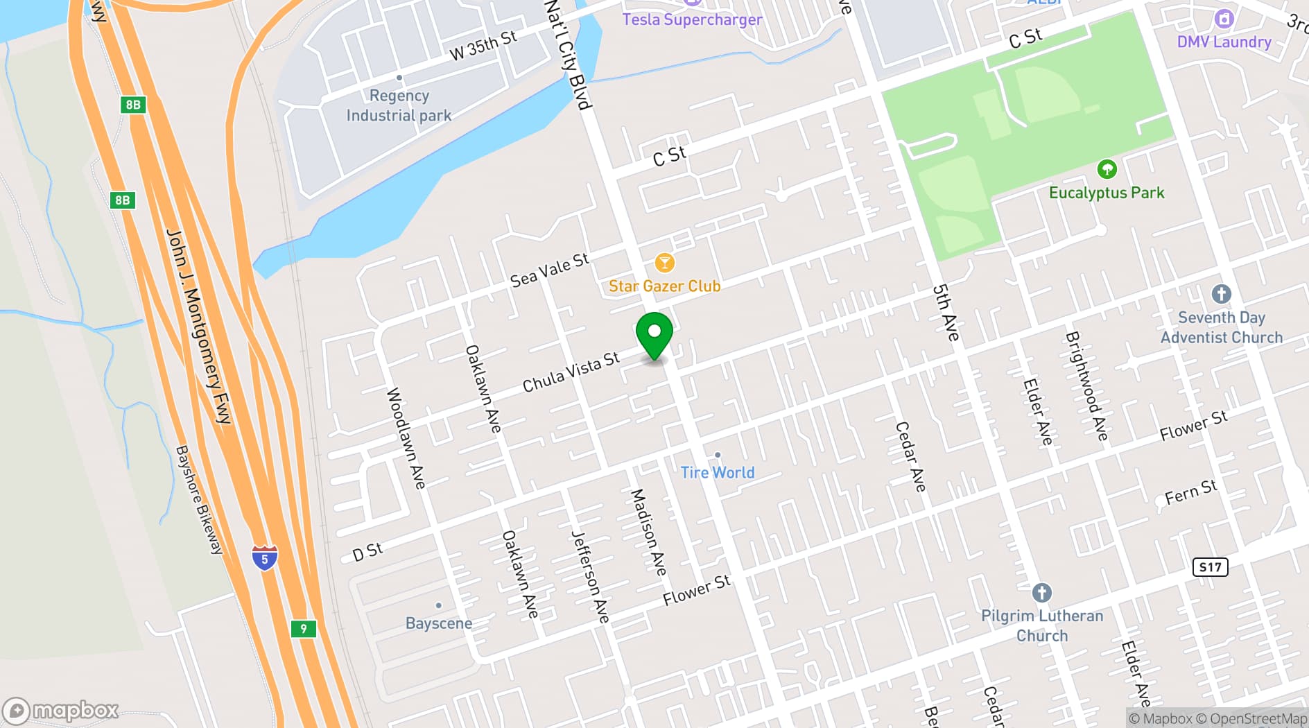 Map showing Hotel Milagro