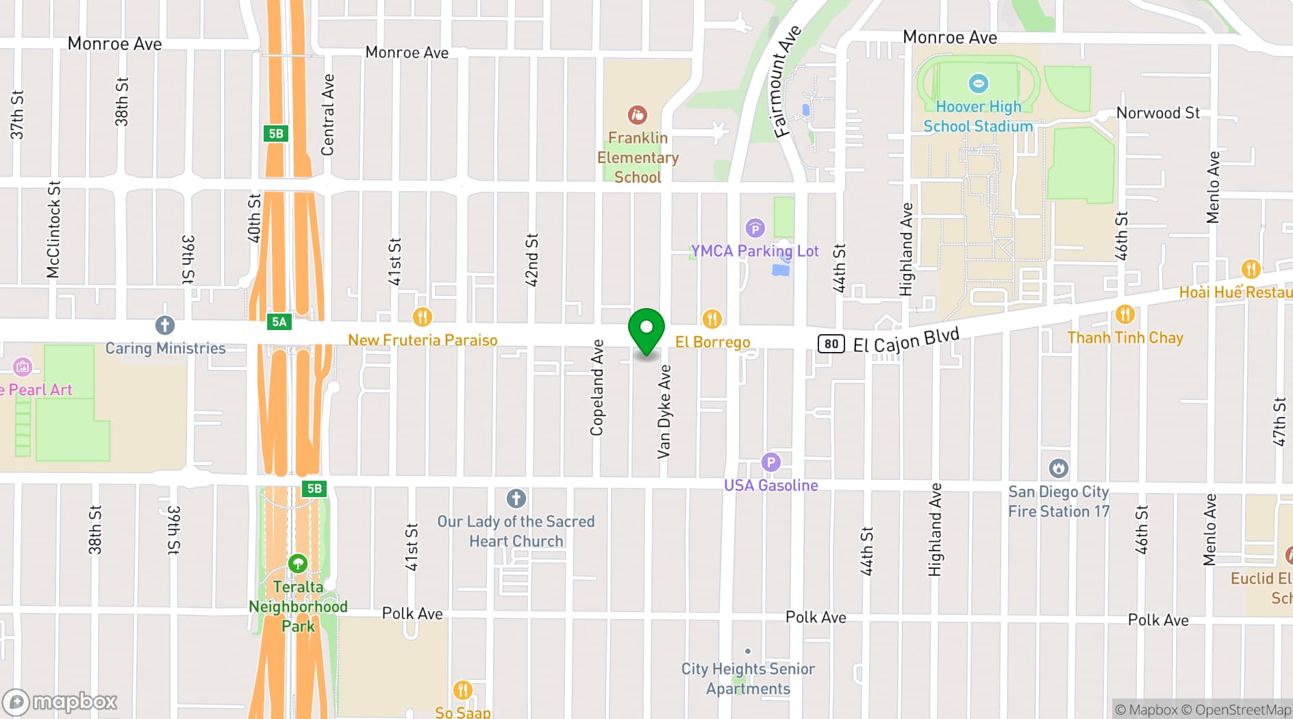 Map showing Boulevard Hall