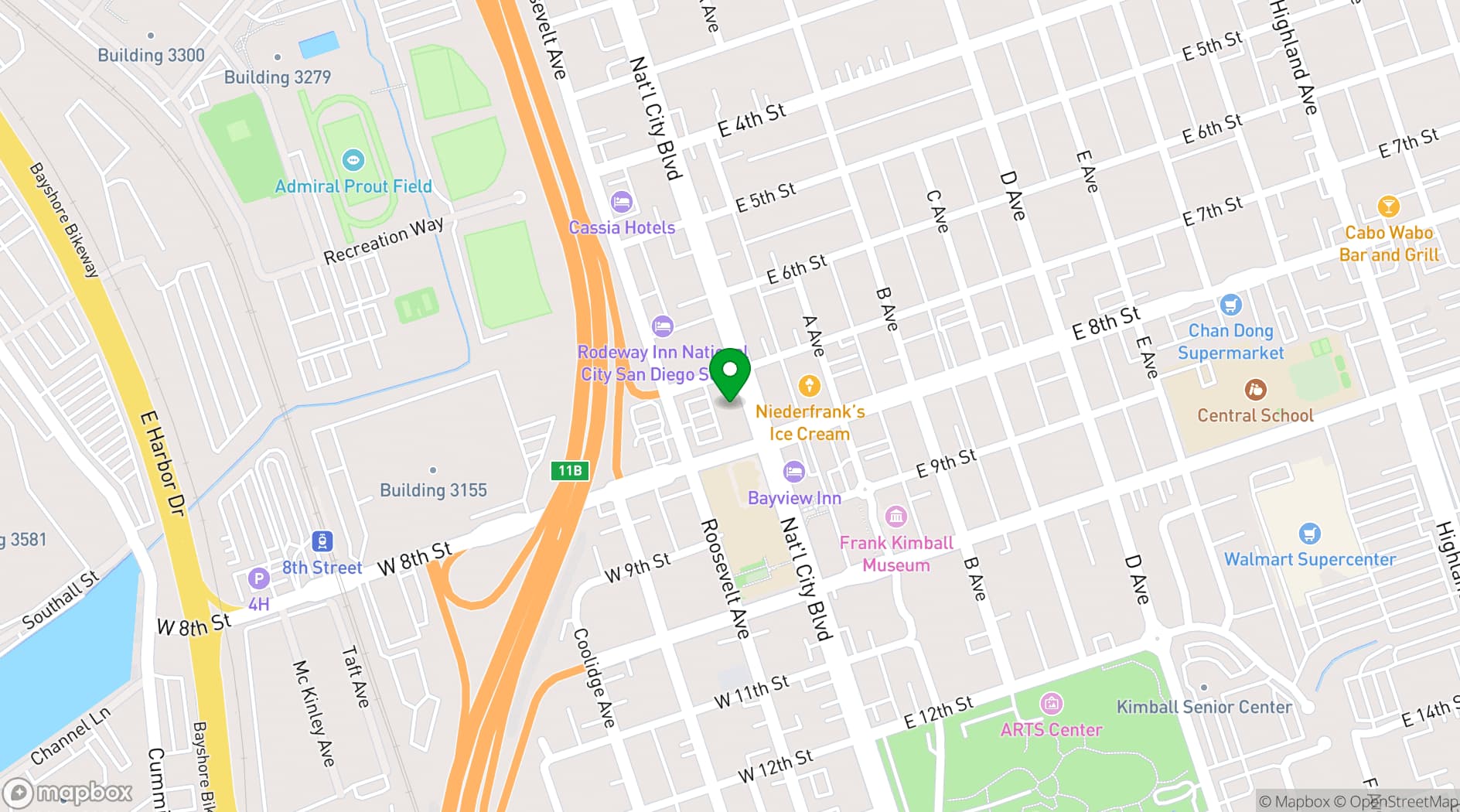Map showing Ramada by Wyndham San Diego National City