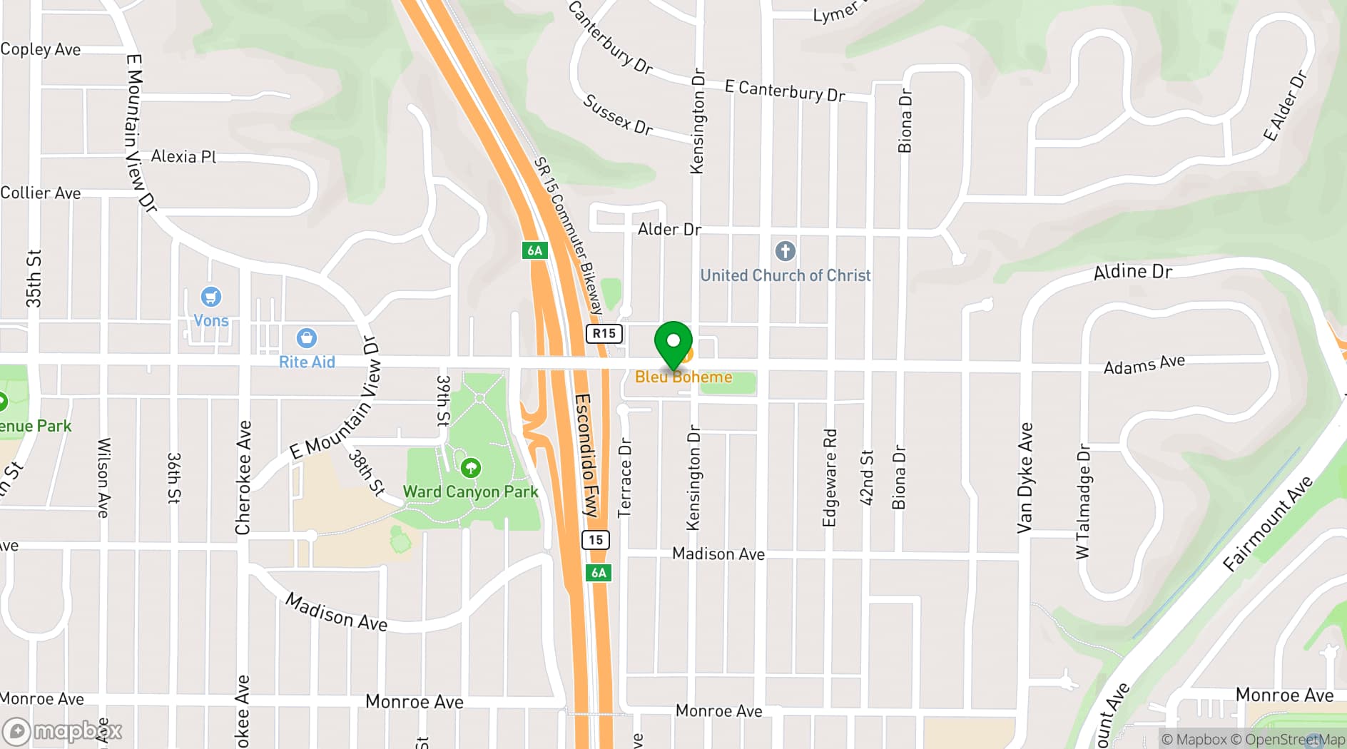 Map showing The Kensington Club