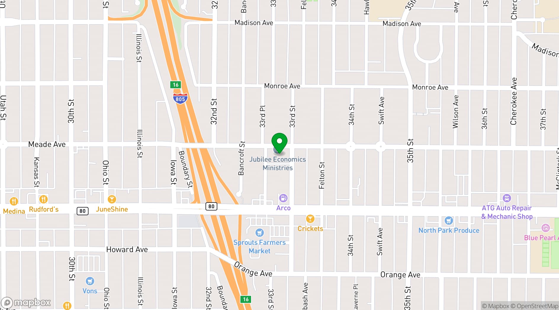 Map showing Collective Impact Center