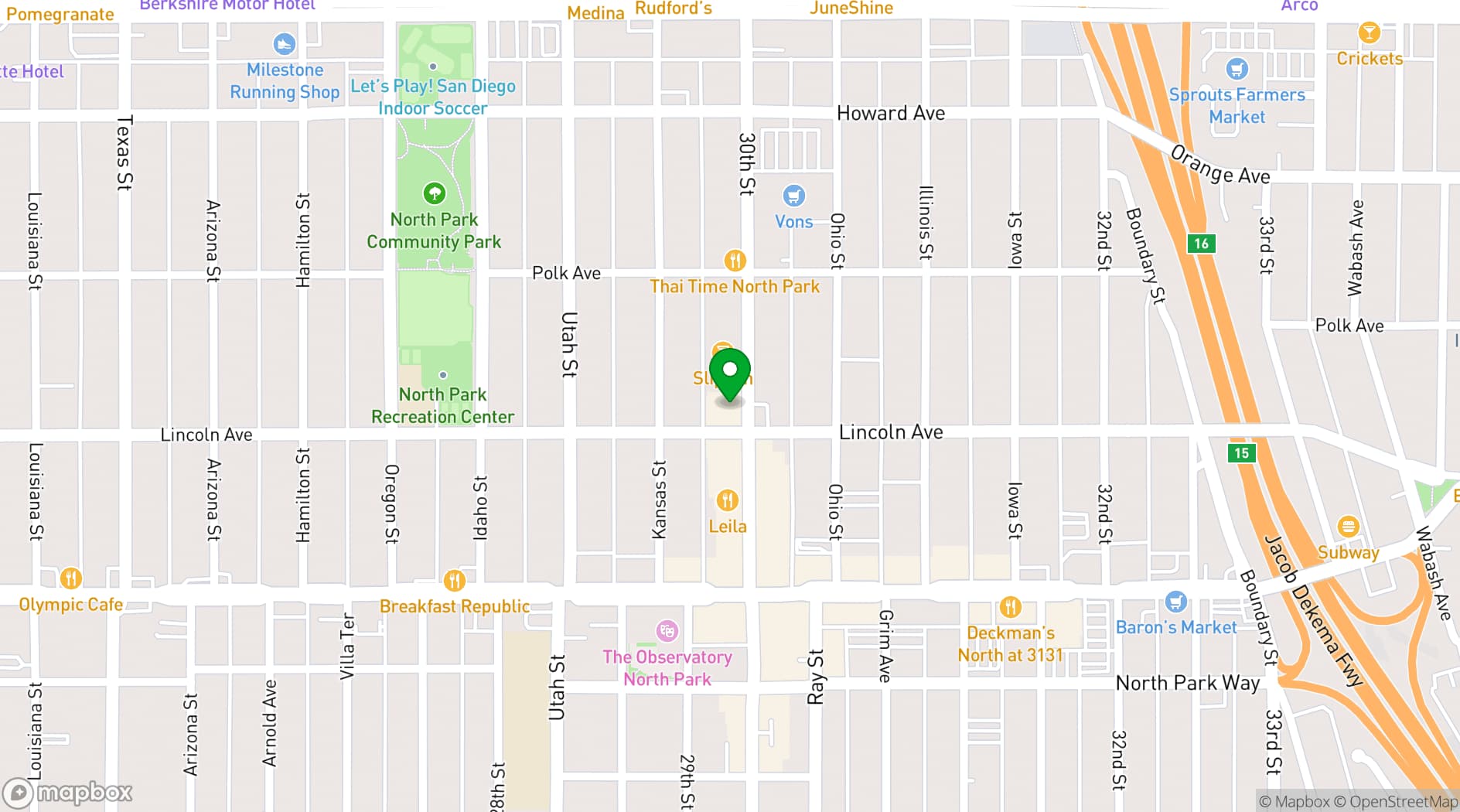 Map showing Redwing Bar and Grill