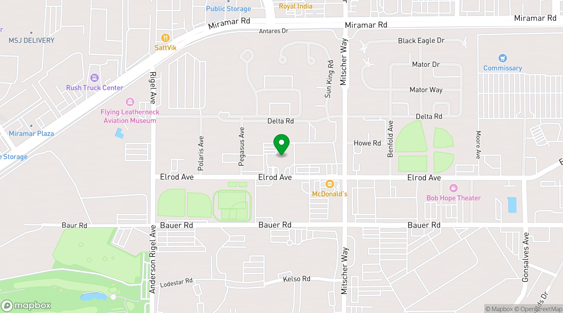 Map showing MCAS Miramar