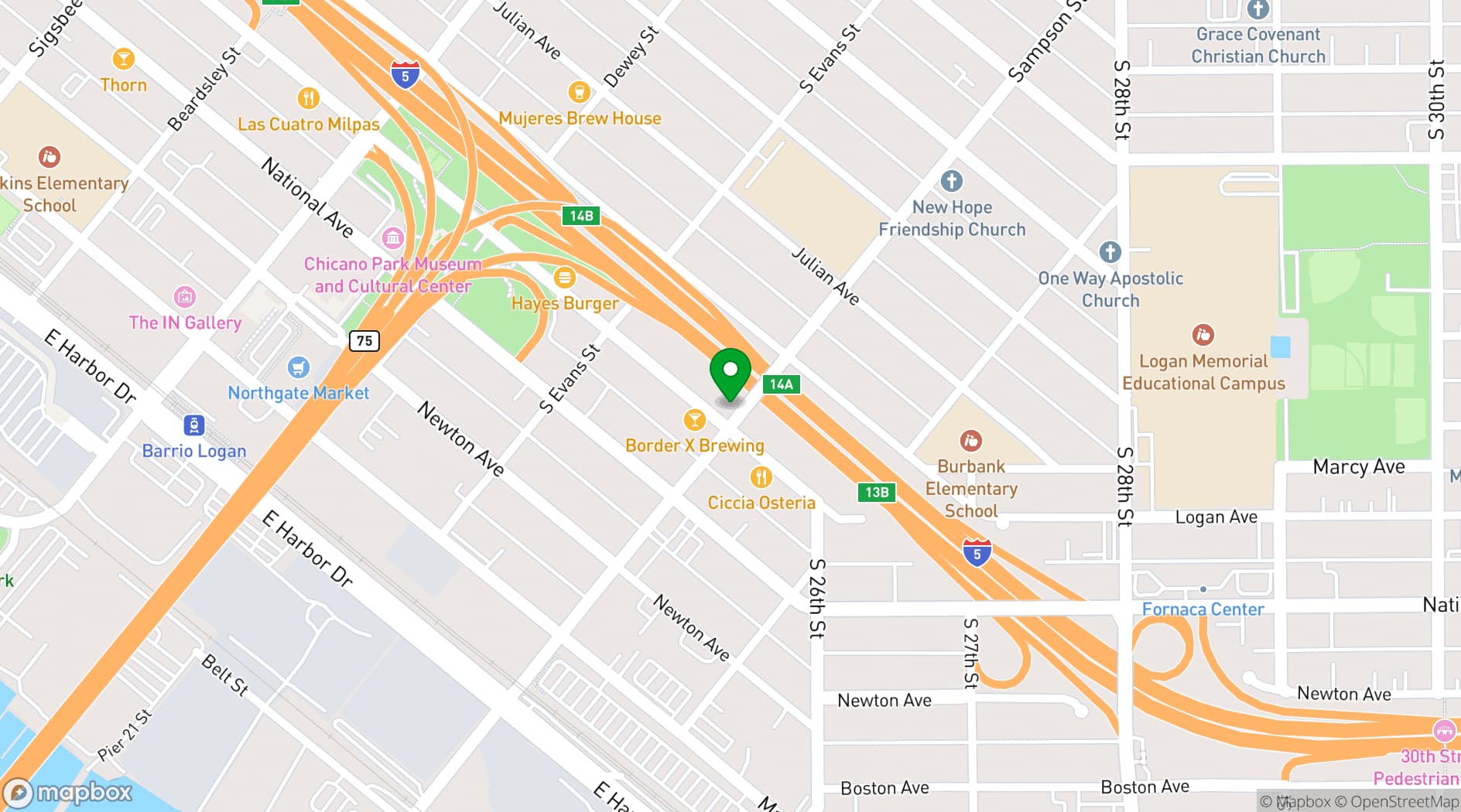 Map showing Corazon del Barrio