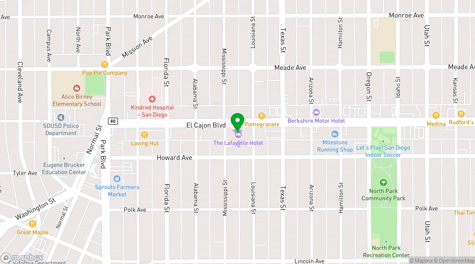 Map showing Lou Lou's