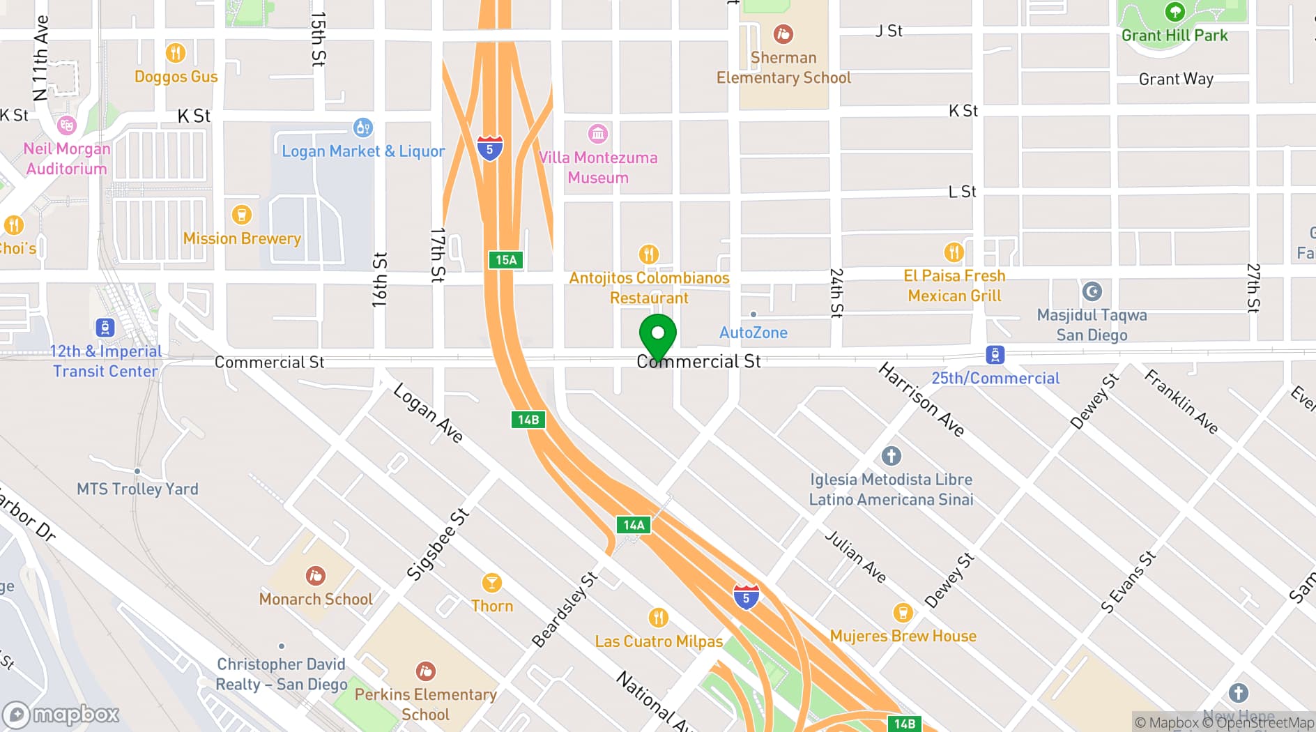 Map showing San Diego Made Factory
