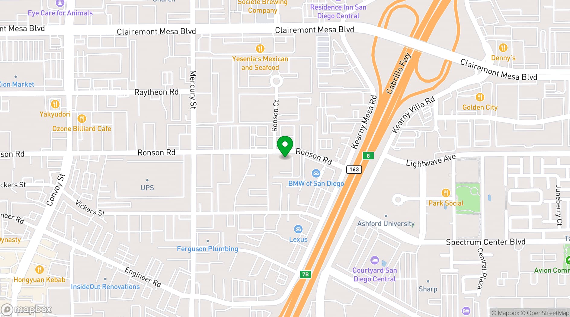 Map showing Encore Event Center