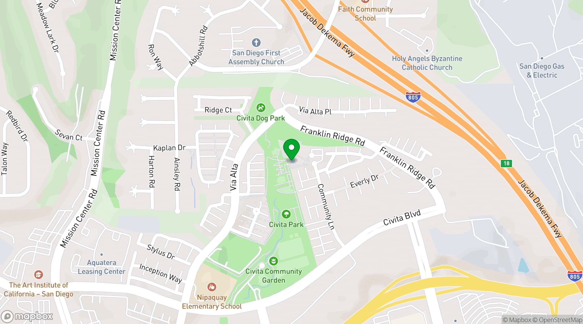 Map showing Civita Park Recreation Center