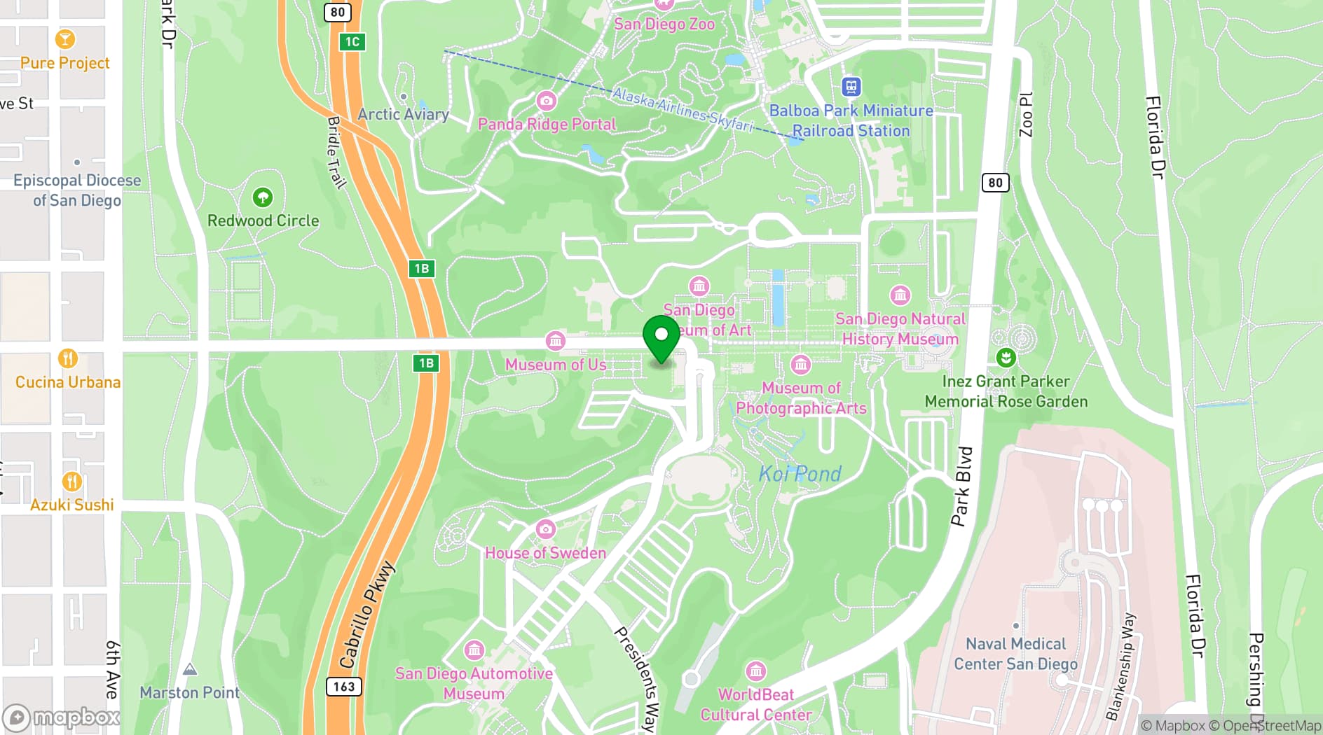 Map showing Museum of Us