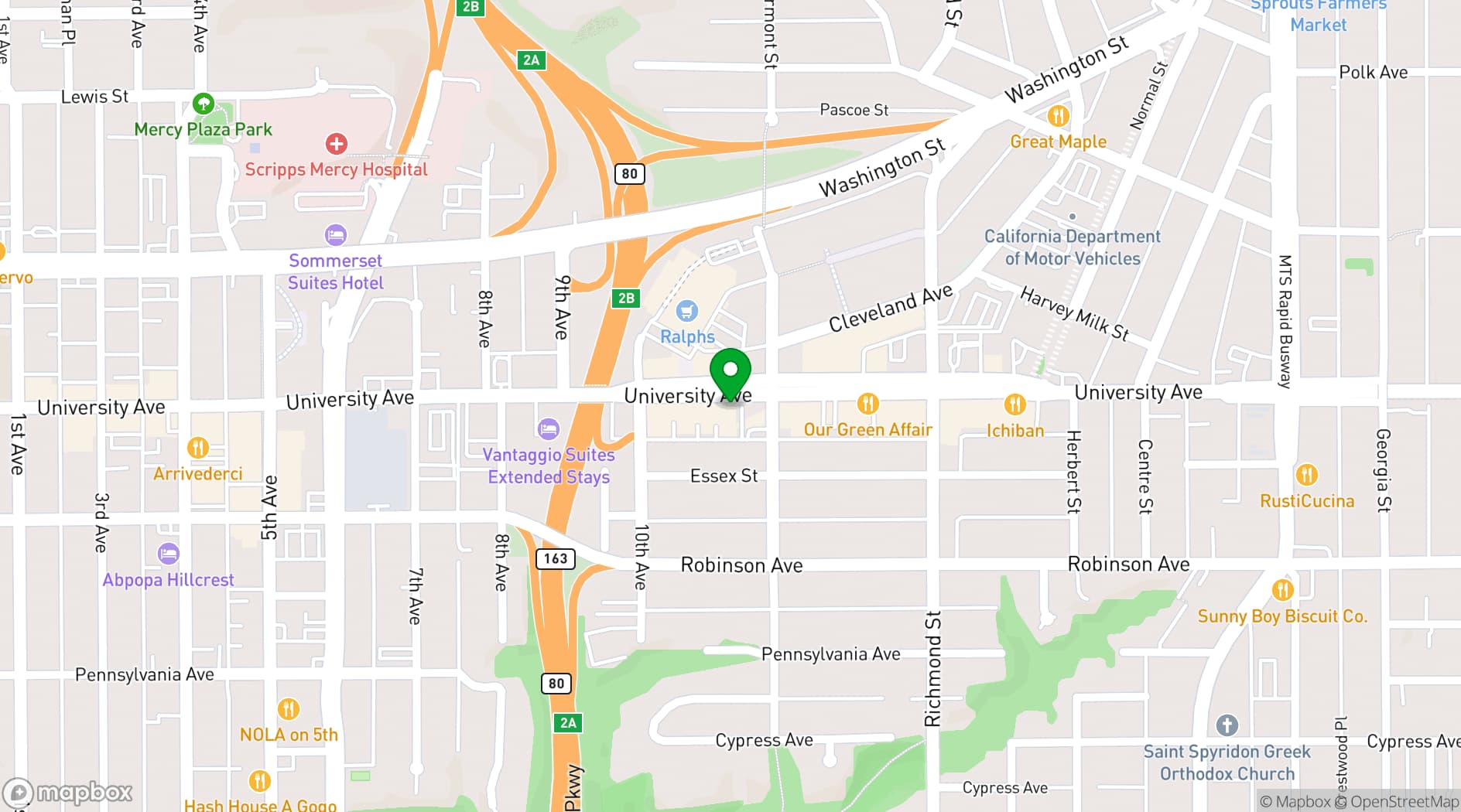Map showing Rich's San Diego