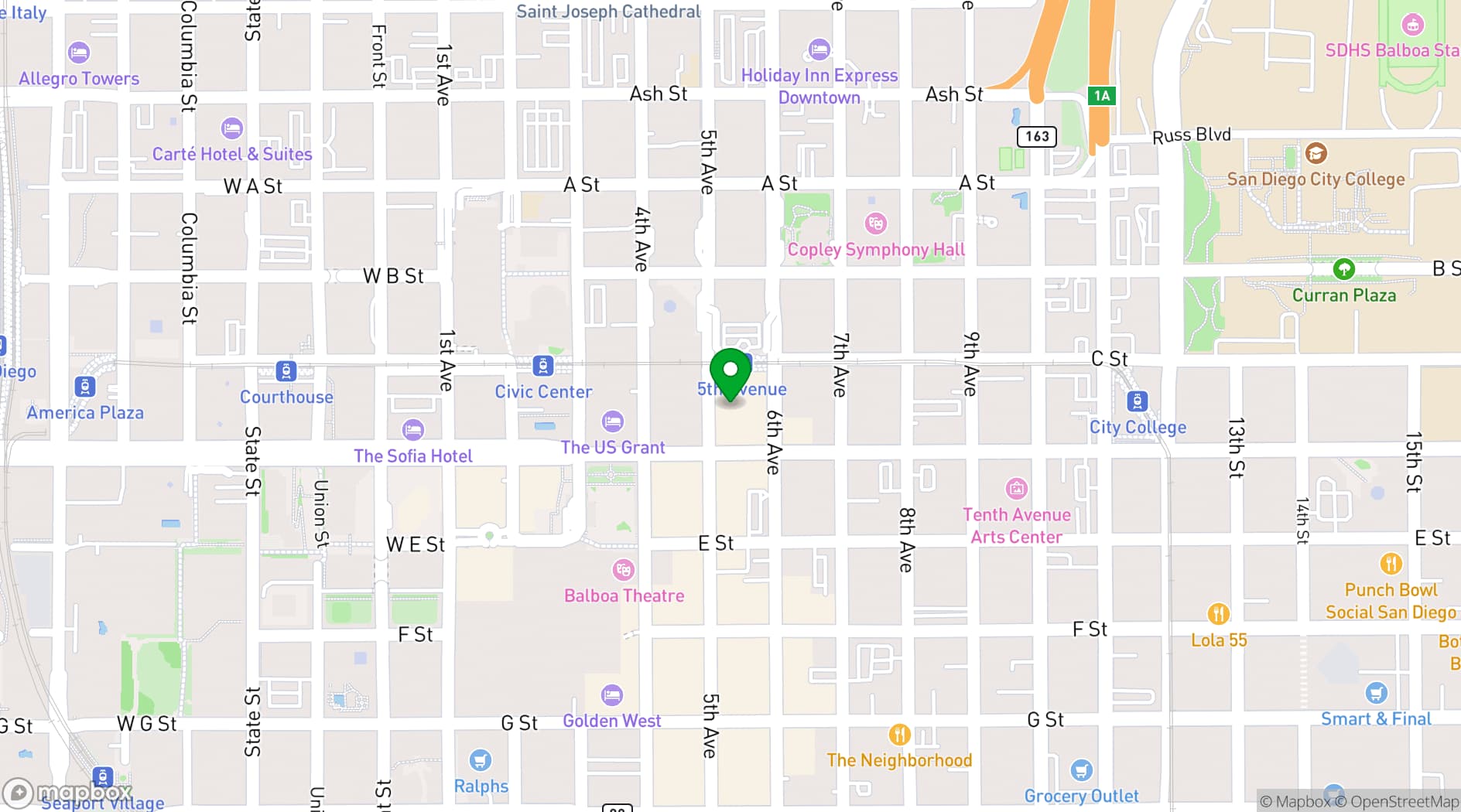 Map showing Kimpton Alma Hotel
