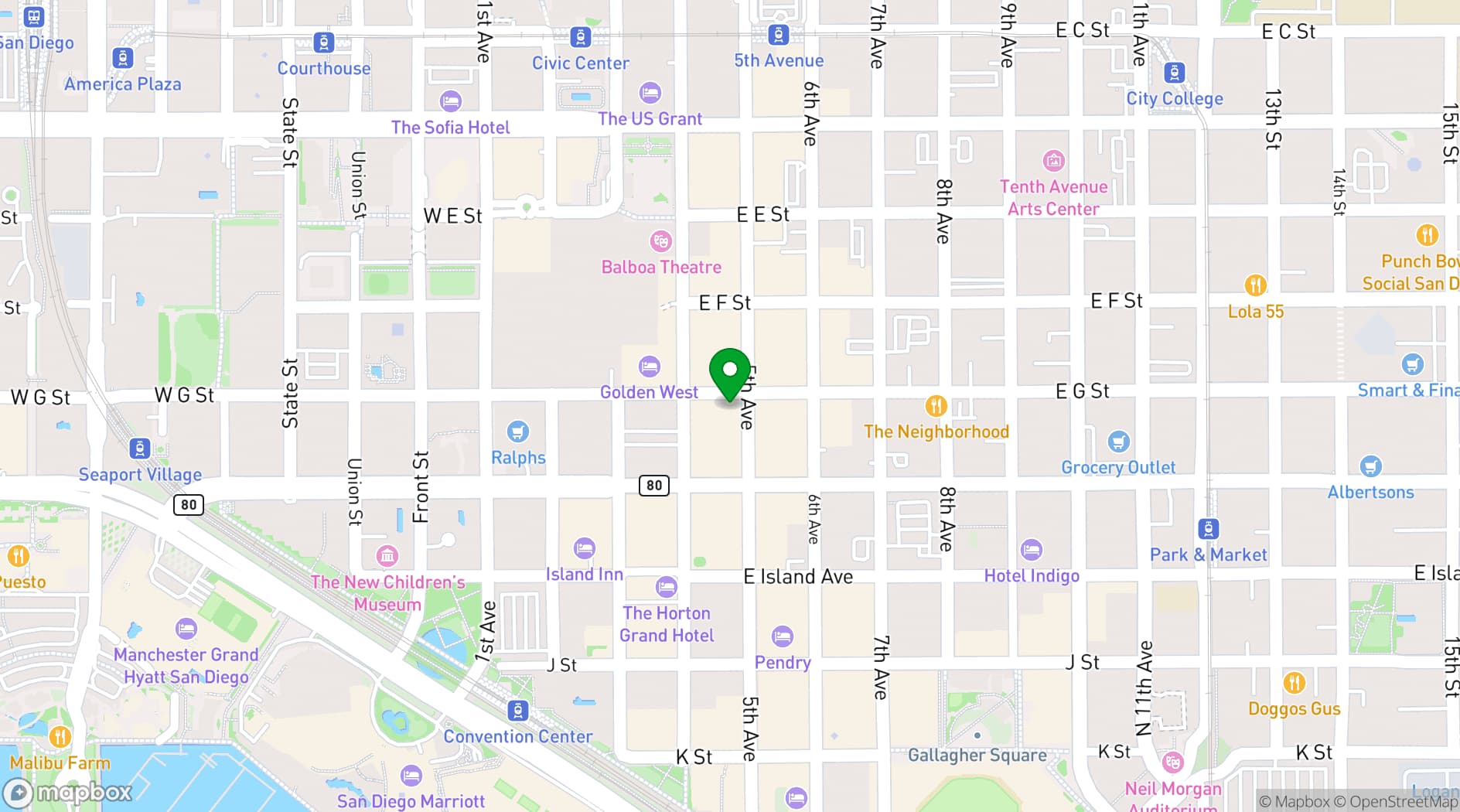Map showing TORO Nightclub