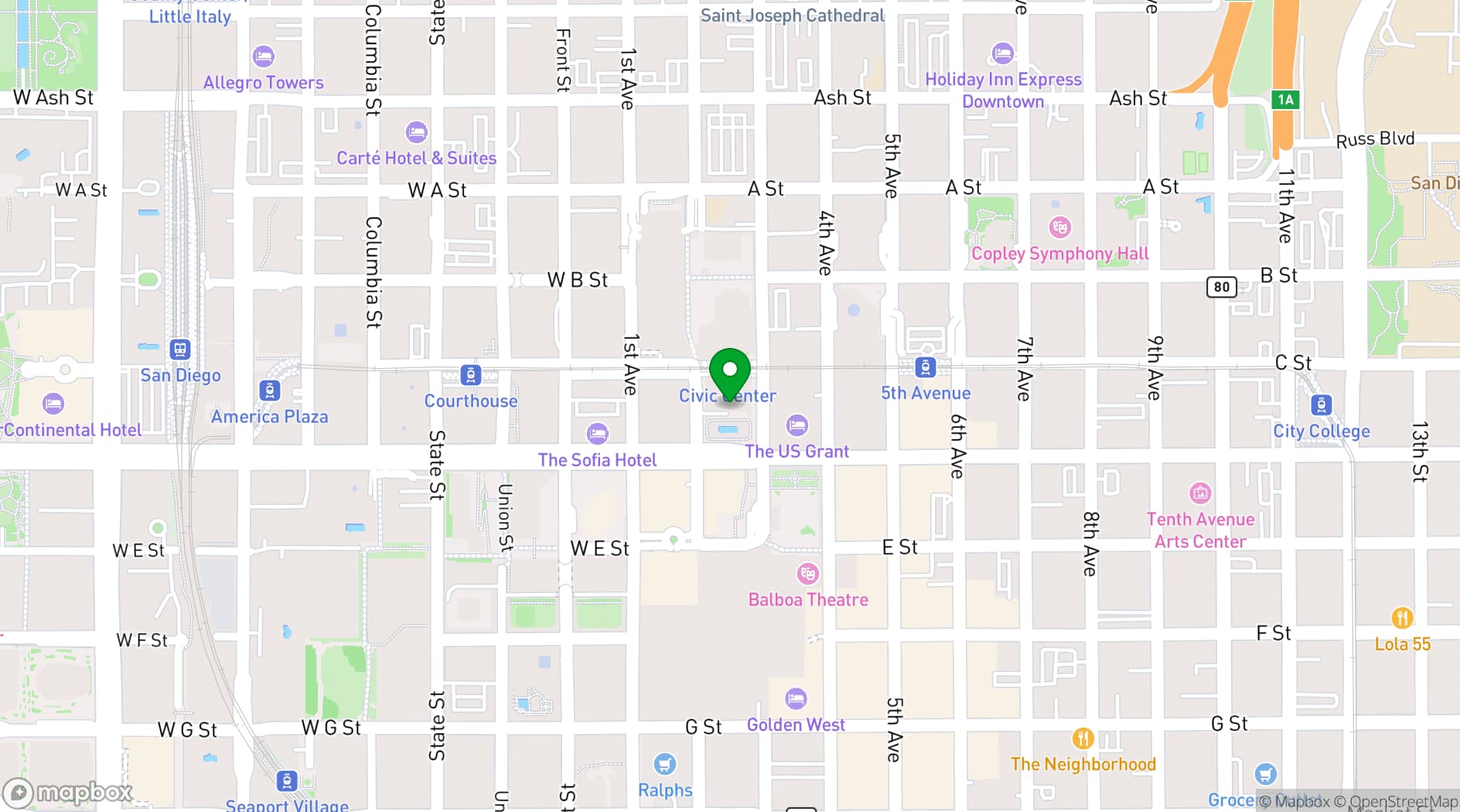 Map showing The Westgate Hotel