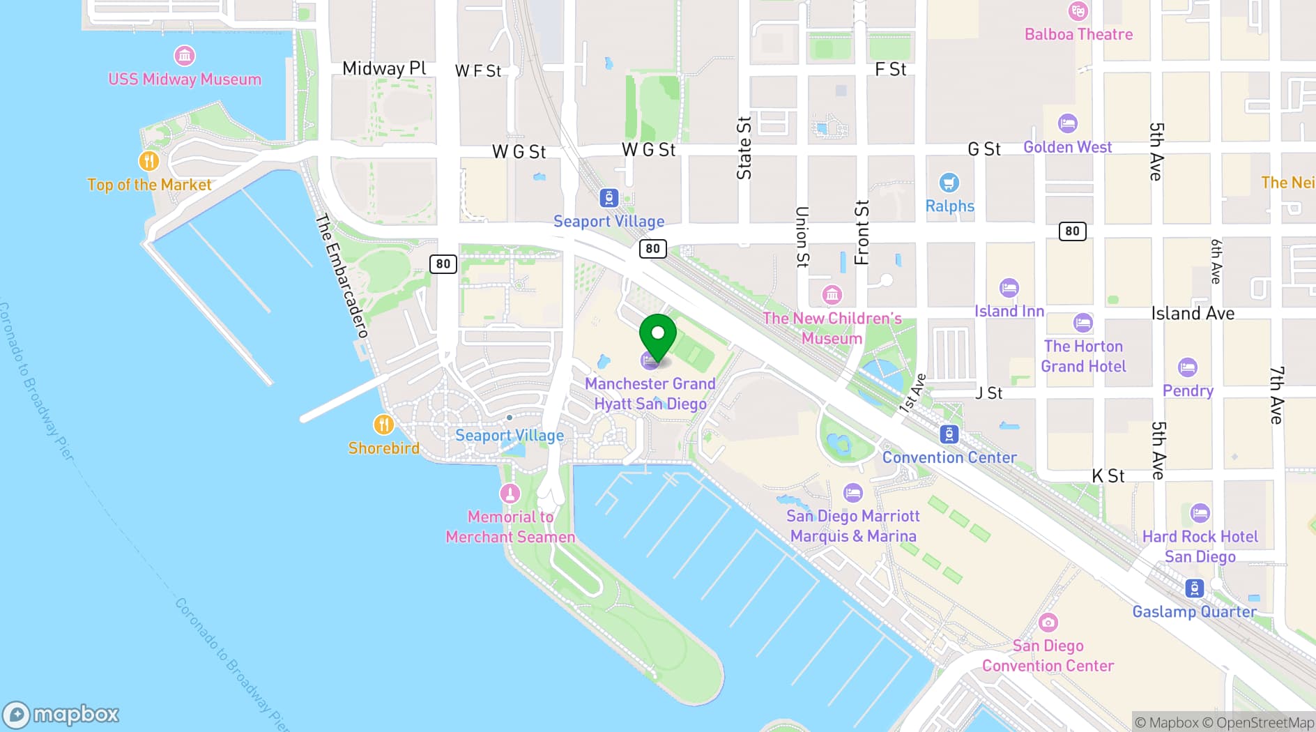 Map showing Top of the Market