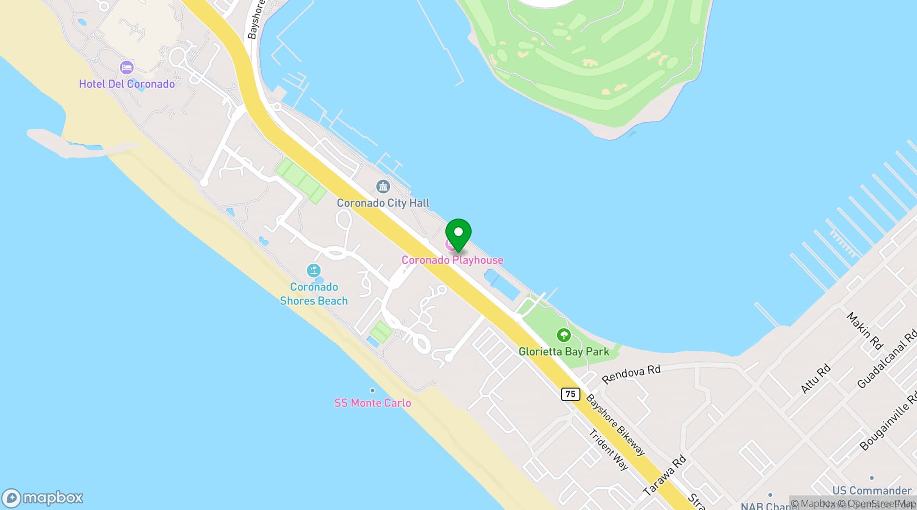 Map showing Coronado Community Center