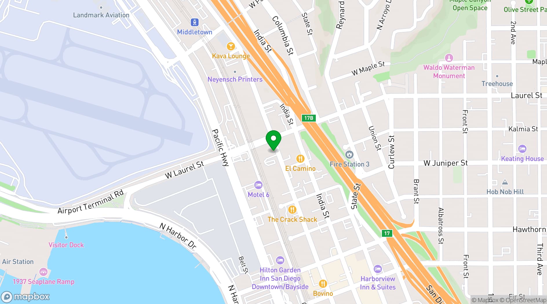 Map showing U-Save Car & Truck Rental - San Diego