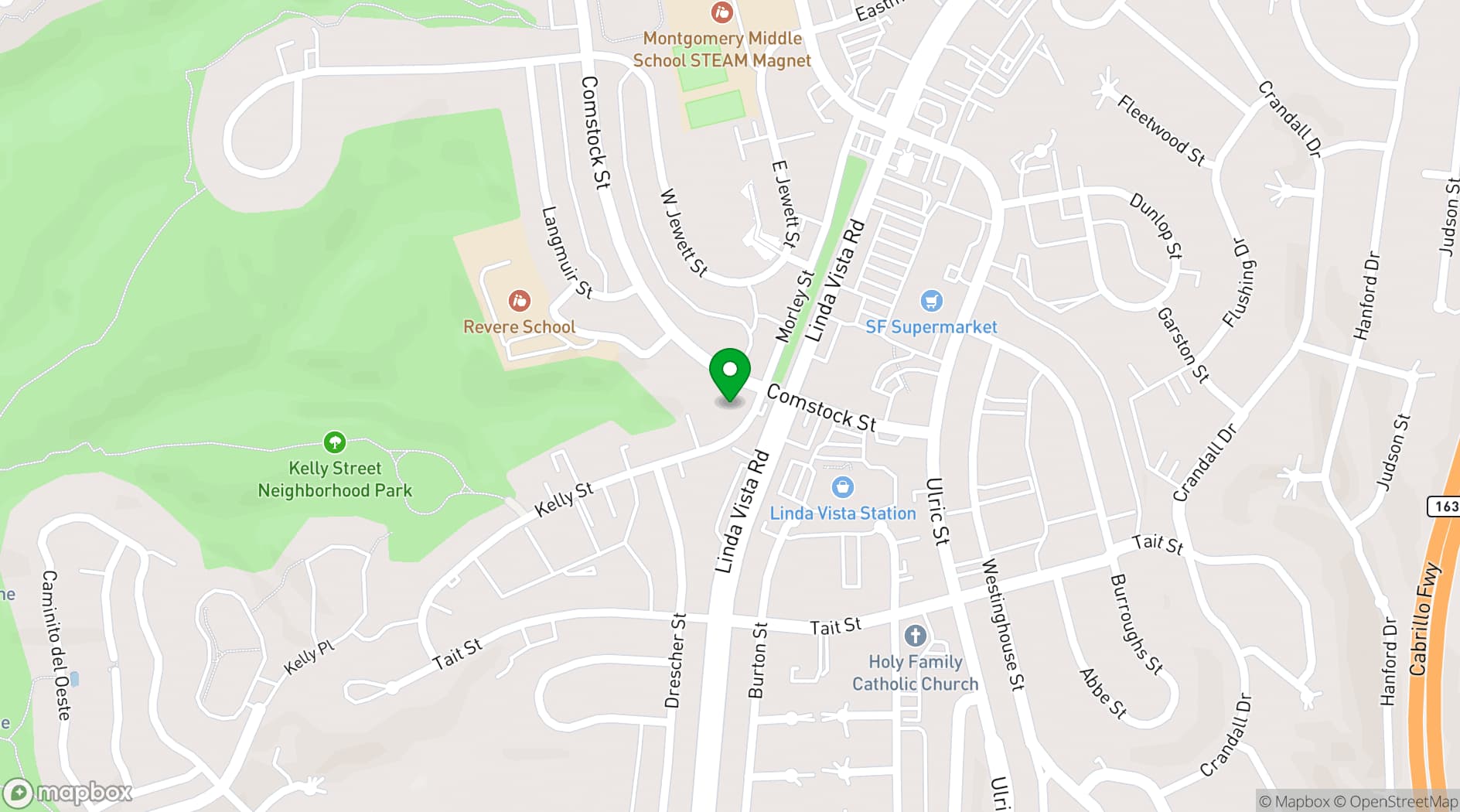 Map showing Bayside Community Center