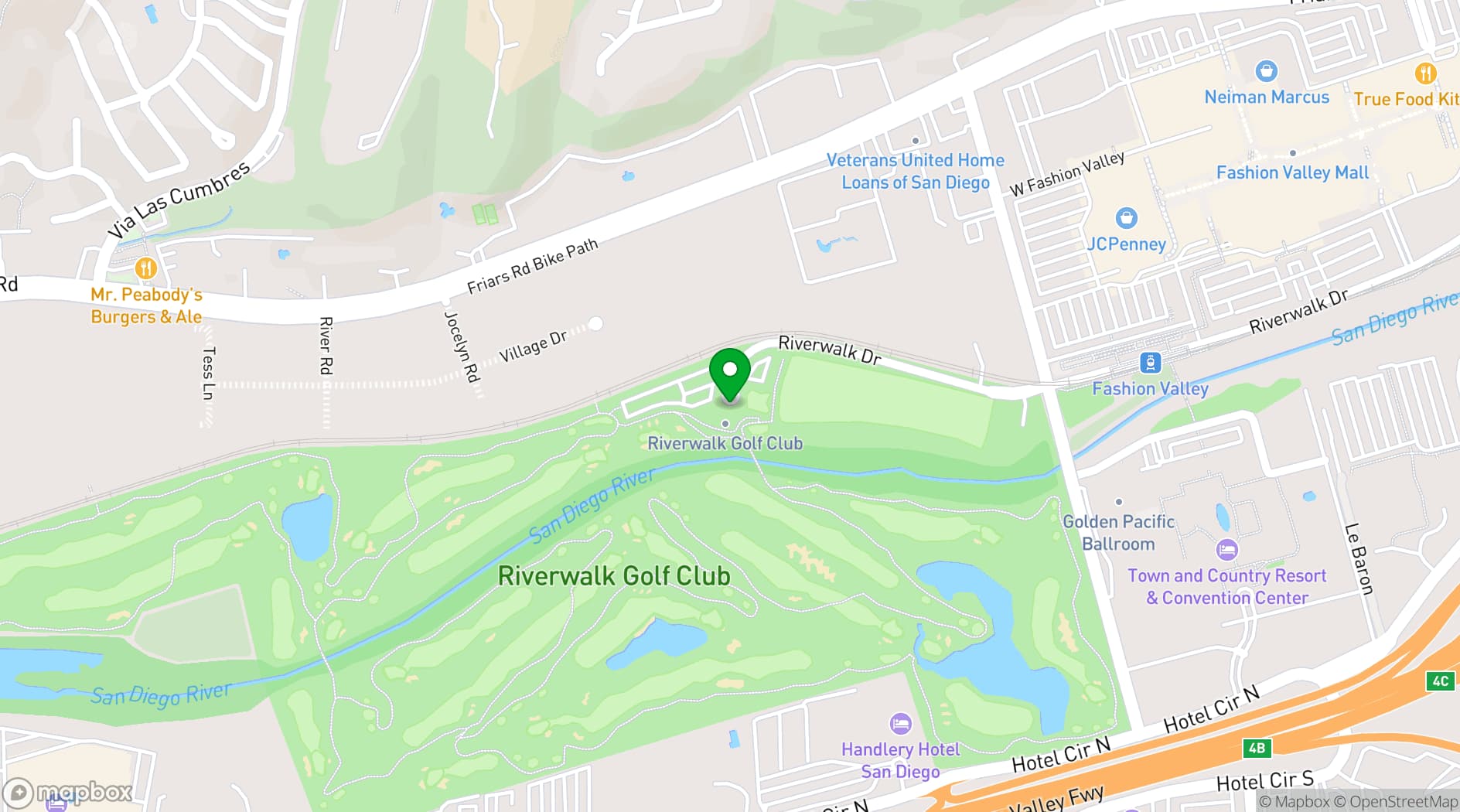 Map showing Riverwalk Golf Club