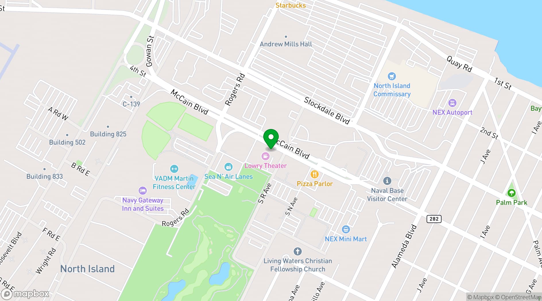 Map showing Lowry Theater