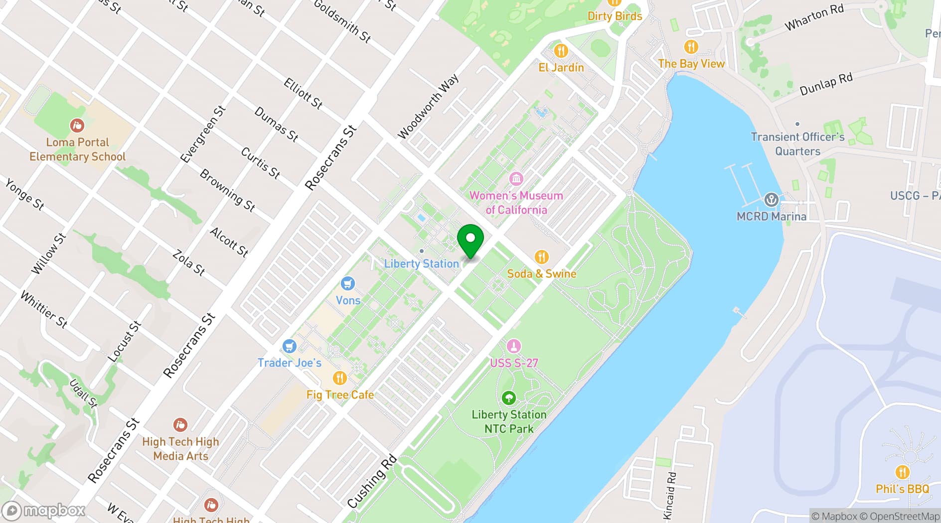 Map showing Liberty Station