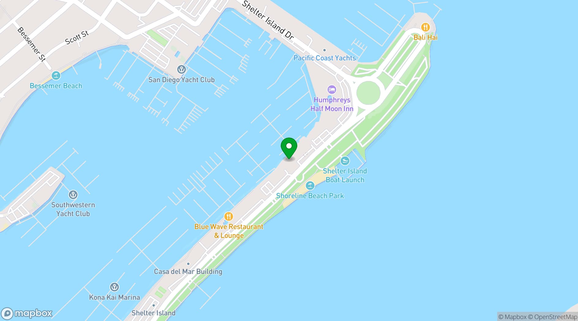 Map showing The Portside Social Club