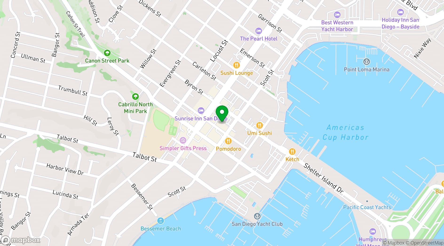 Map showing The Wine Pub & Restaurant
