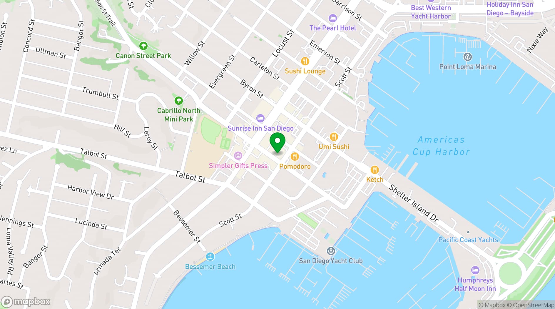 Map showing Old Venice Restaurant