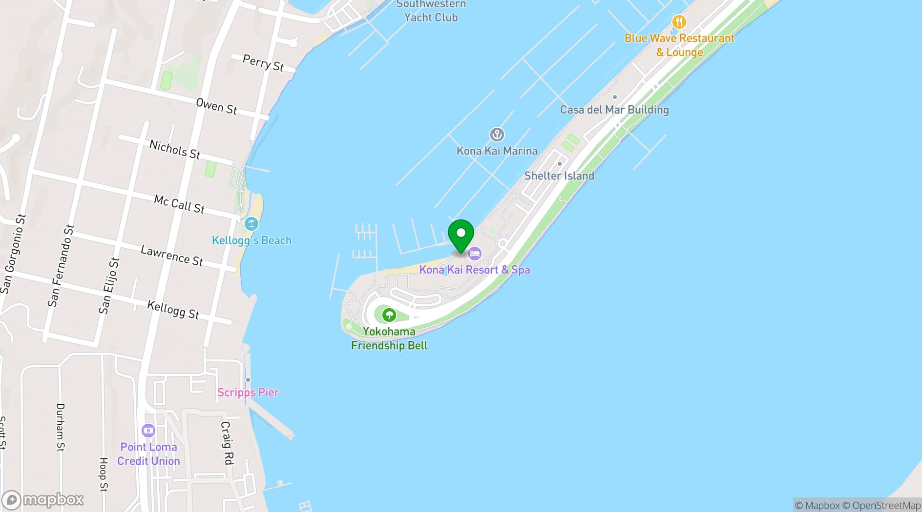 Map showing Vessel Restaurant + Bar