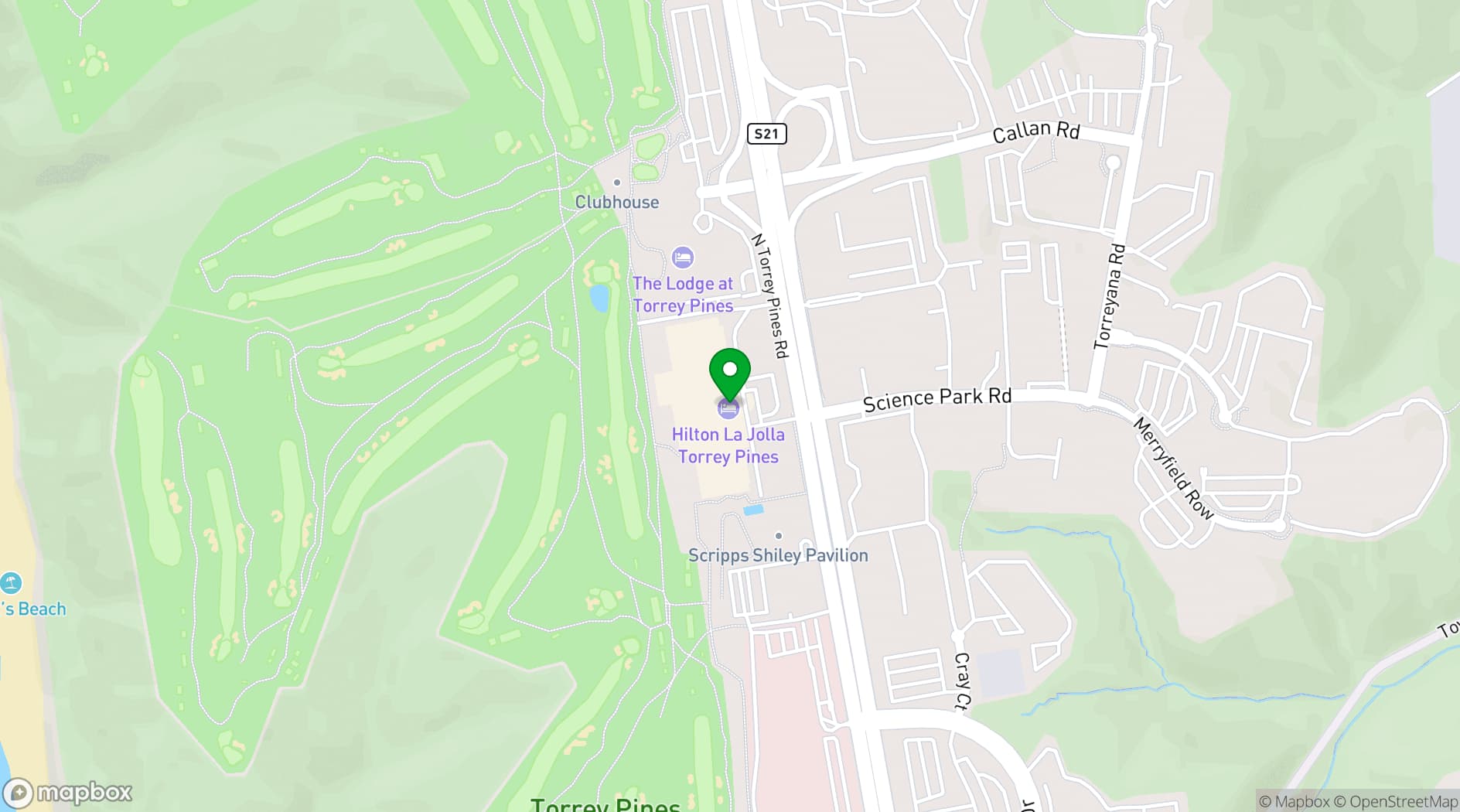 Map showing The Pines at La Jolla Cove