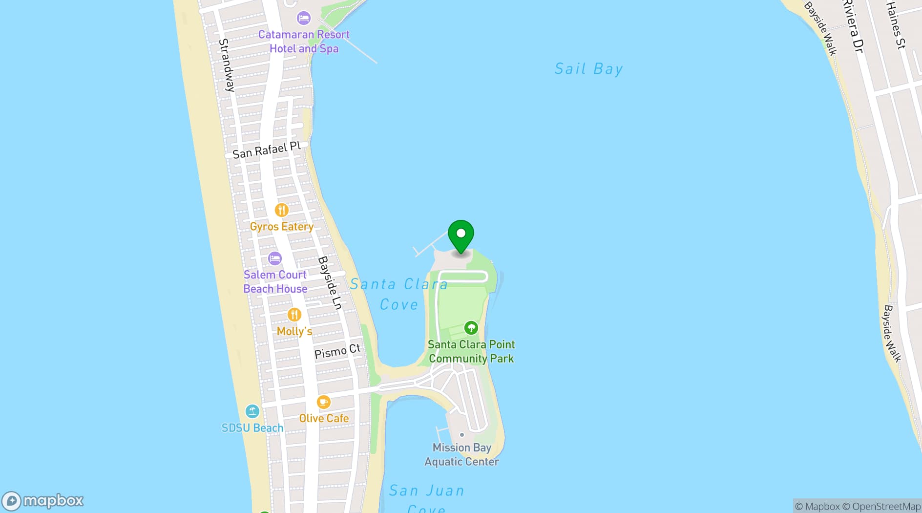 Map showing Tower Beach Club