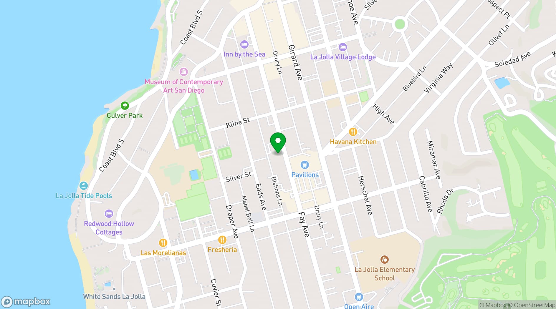 Map showing La Jolla Music Society