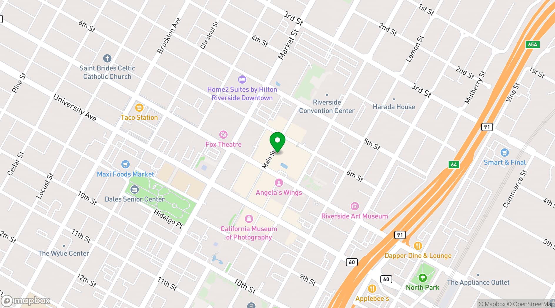 Map showing Mission Inn Hotel & Spa