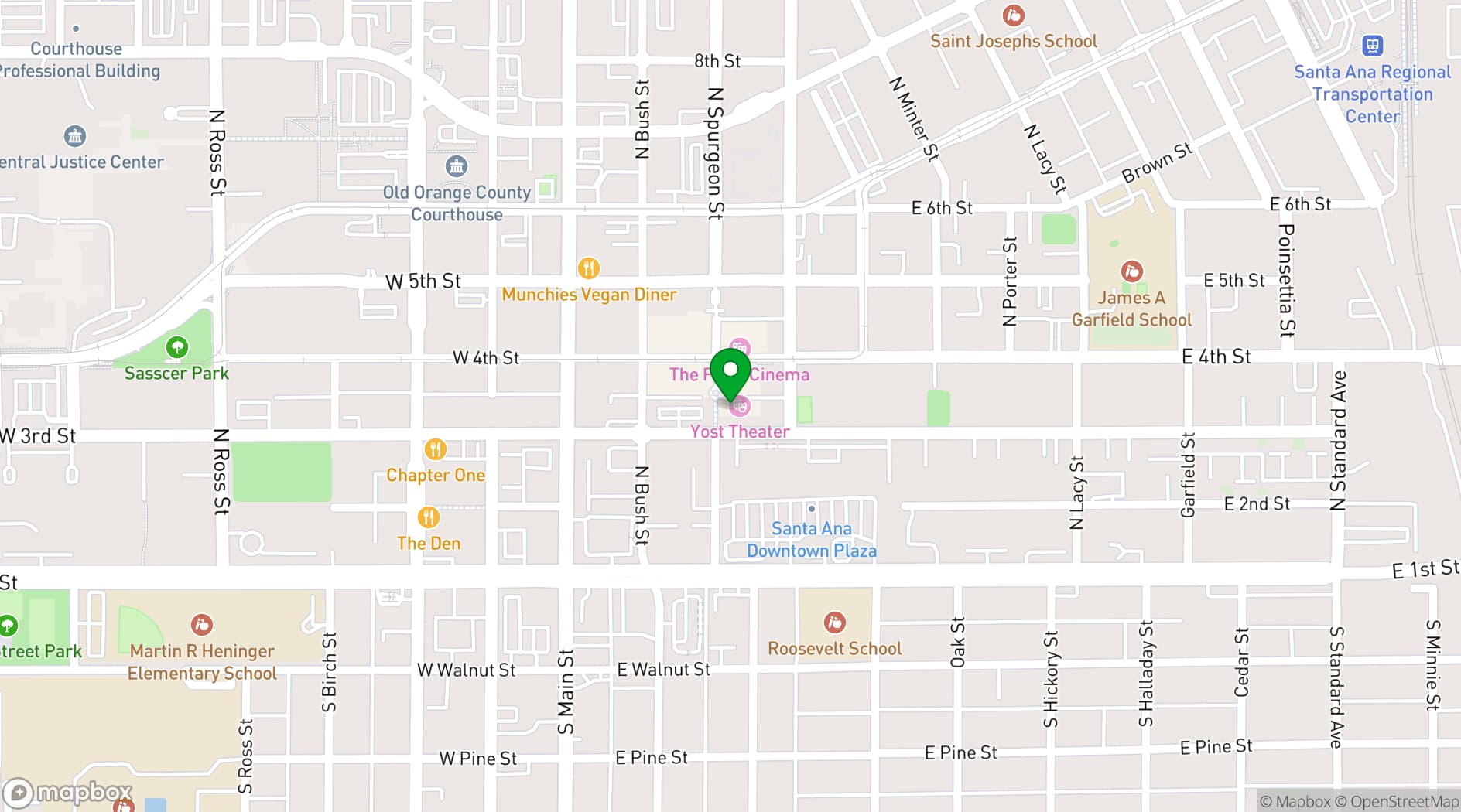 Map showing The Yost Theater