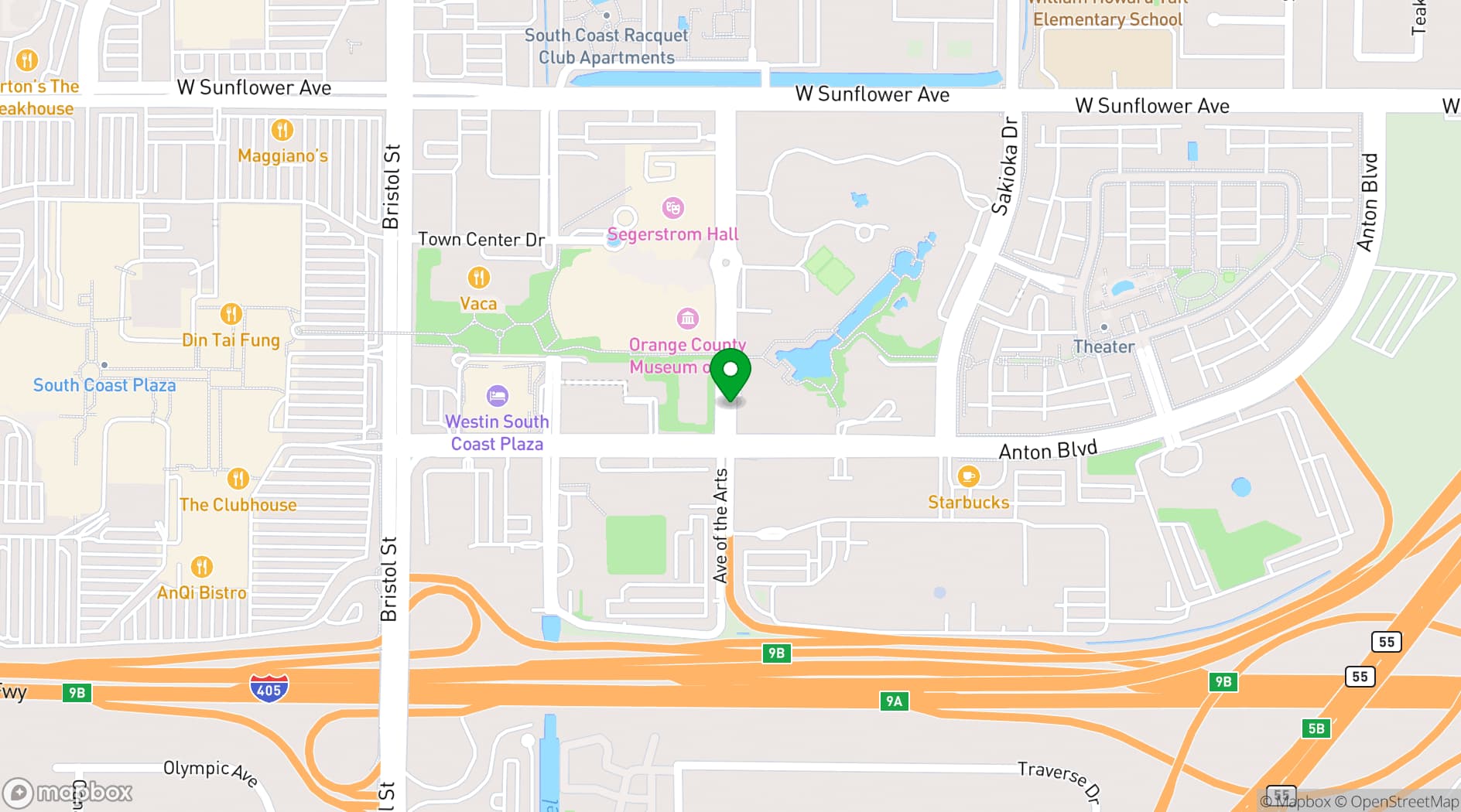 Map showing Avenue of the Arts Costa Mesa, a Tribute Portfolio Hotel