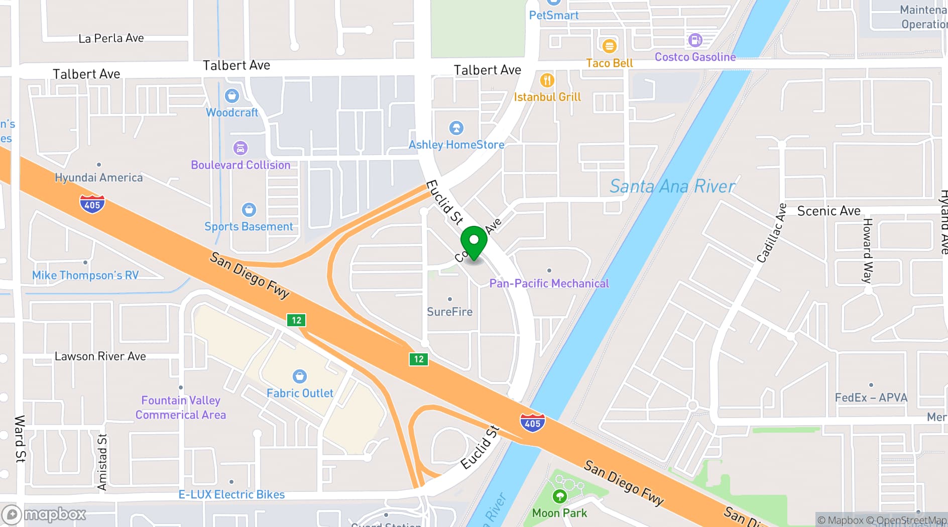 Map showing Serendipity Wedding and Events