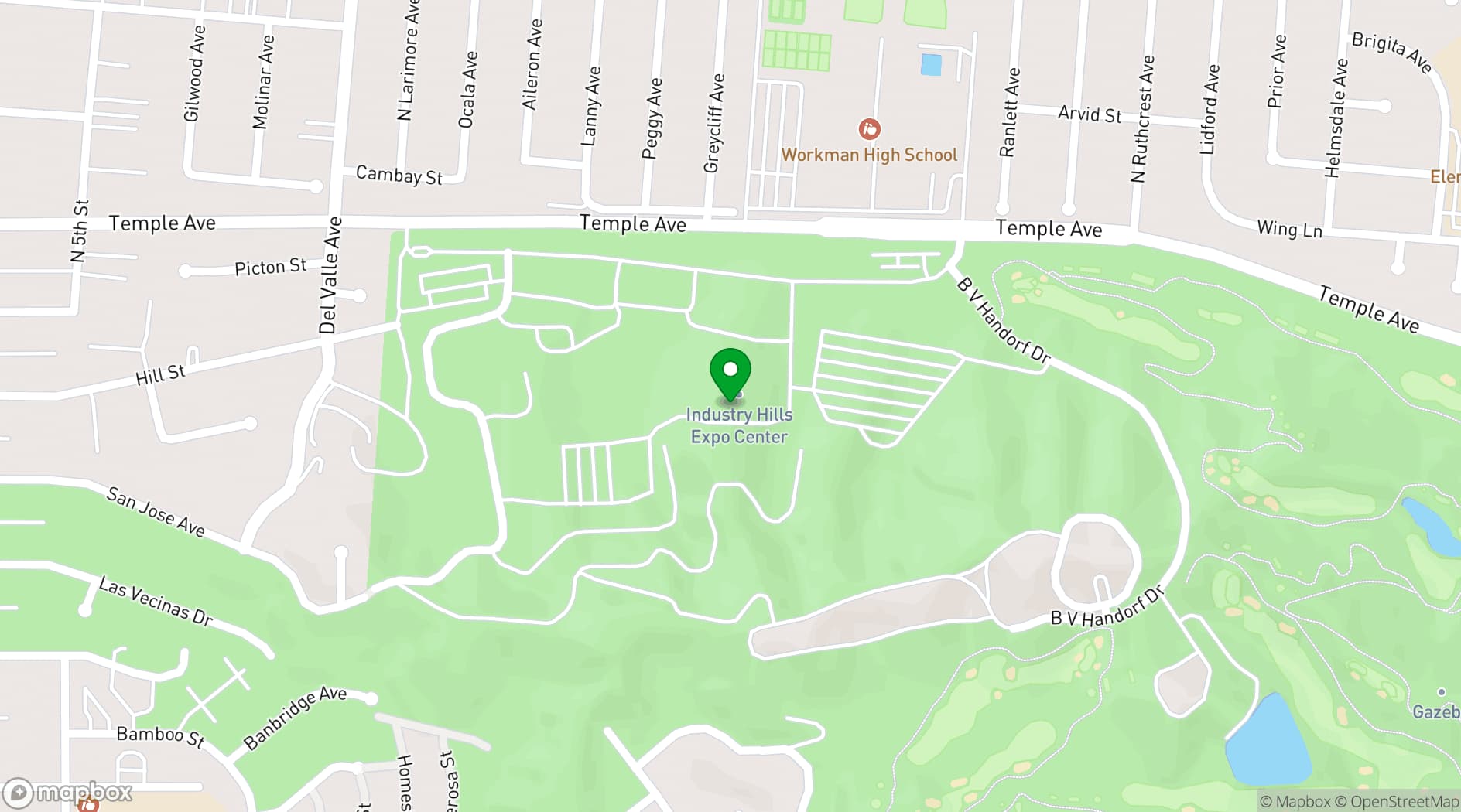 Map showing Industry Hills Expo Center
