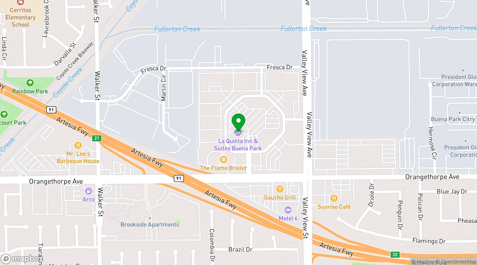 Map showing La Quinta Inn & Suites by Wyndham Buena Park