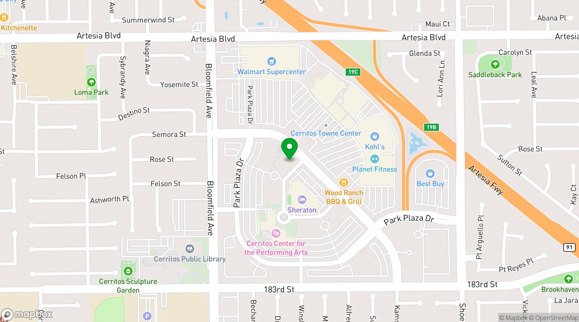 Map showing 17777 Center Court Drive